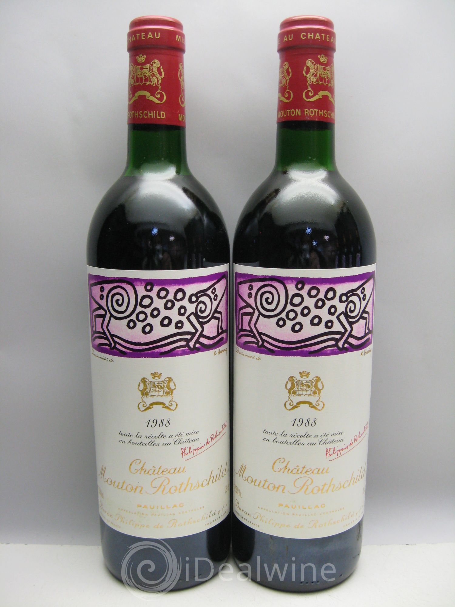Château Mouton Rothschild 1er Grand Cru Classé (Cb couvercle abimé) 1988 - Lot de 6 bouteilles - 0