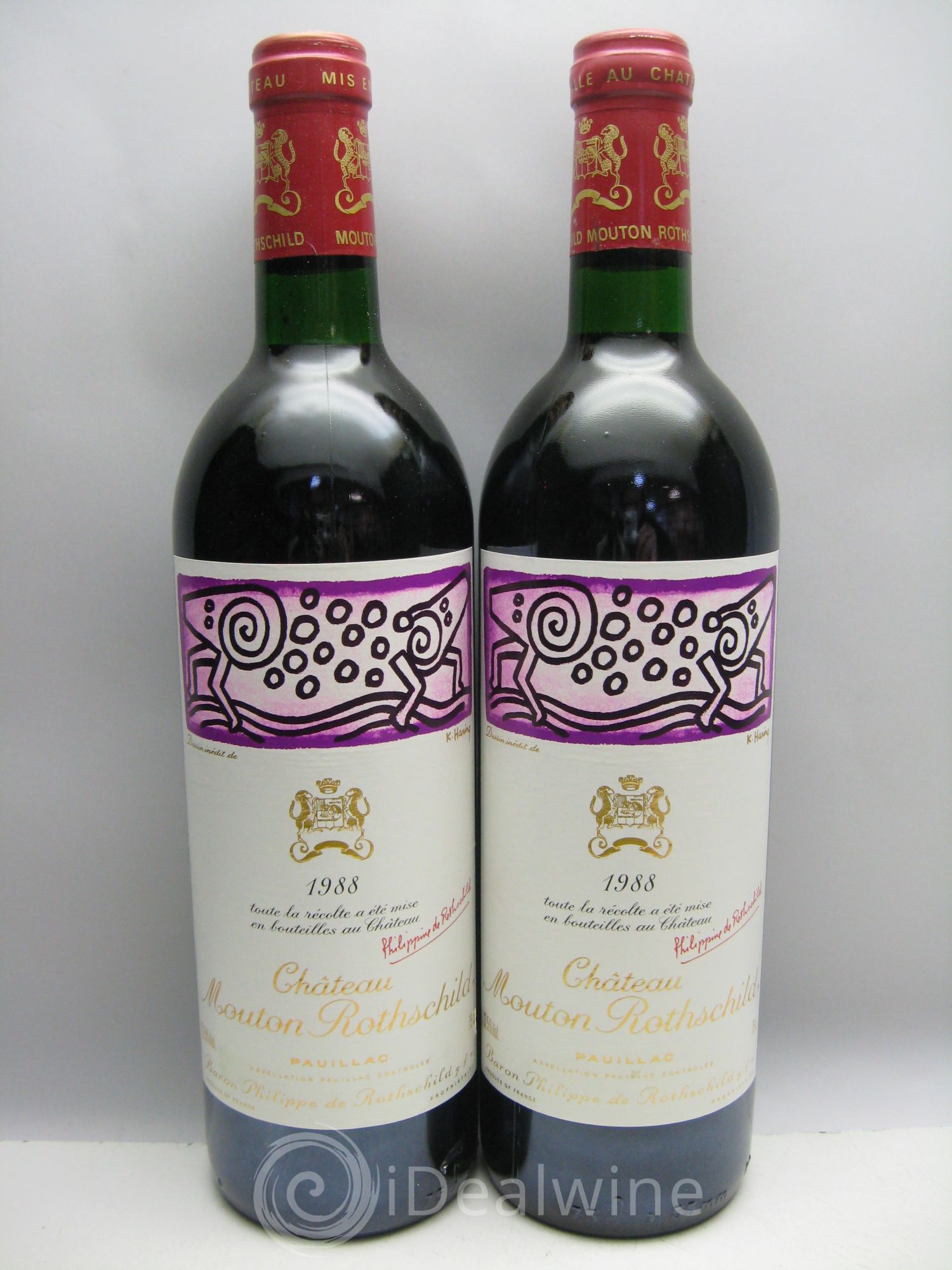 Château Mouton Rothschild 1er Grand Cru Classé (Cb couvercle abimé) 1988 - Lot de 6 bouteilles - 2