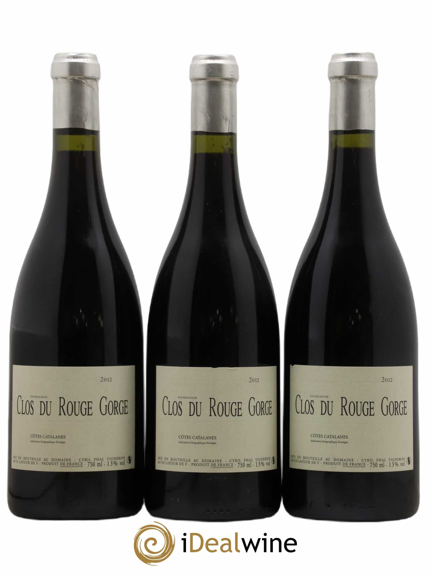 Côtes Catalanes Clos du Rouge Gorge Cyril Fhal 2012 - Lot de 3 bouteilles - 0