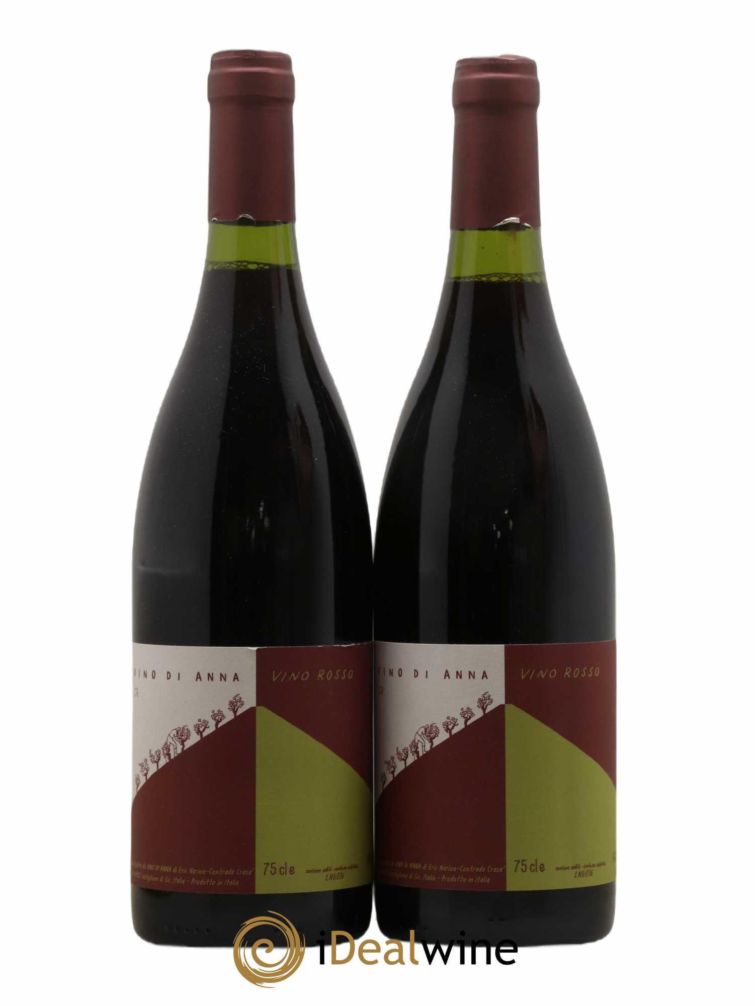 Italie Vino Rosso CR Vino di Anna 2016 - Lot de 2 bouteilles - 0