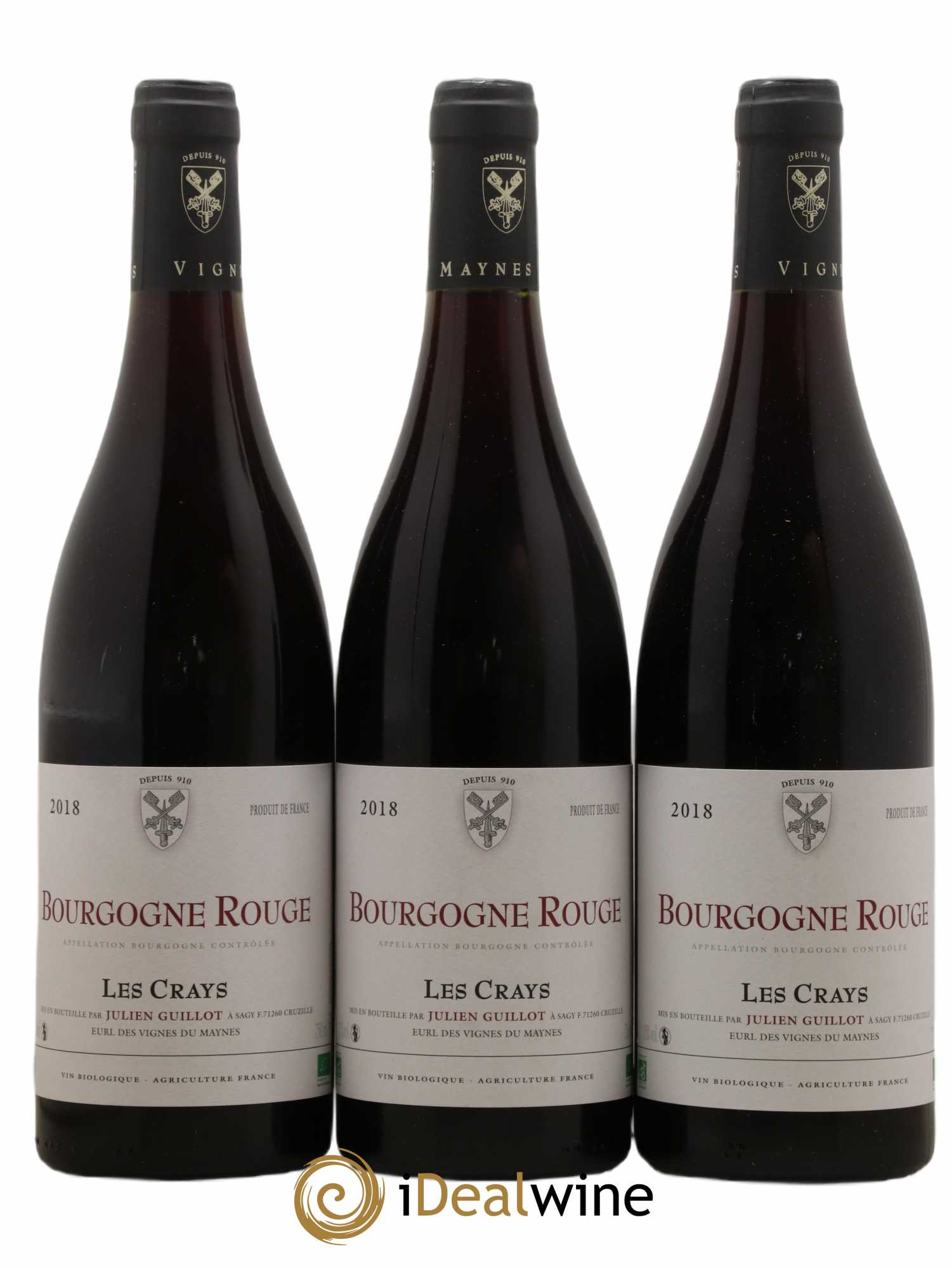 Bourgogne Les Crays Les Vignes du Maynes 2018 - Lot de 3 bouteilles - 0