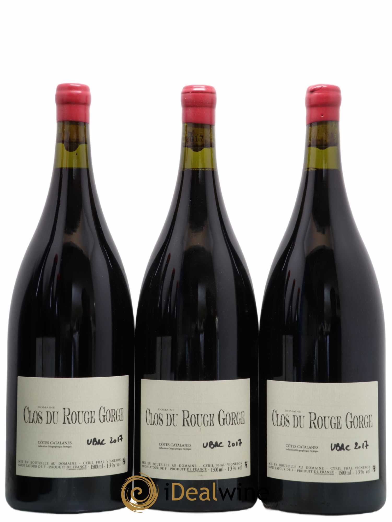 Côtes Catalanes Clos du Rouge Gorge L'Ubac Cyril Fhal 2017 - Lot de 3 magnums - 0