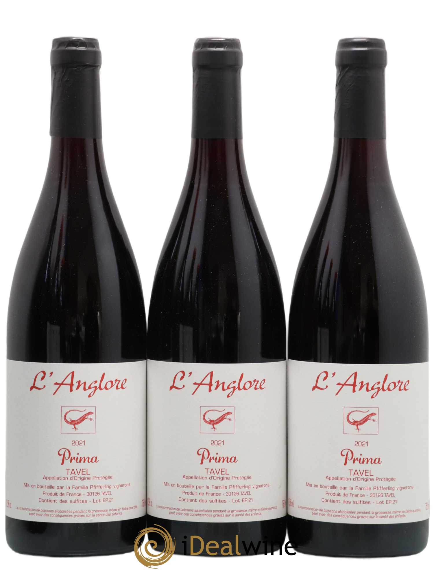 Tavel Prima L'Anglore 2021 - Lot de 3 bouteilles - 0