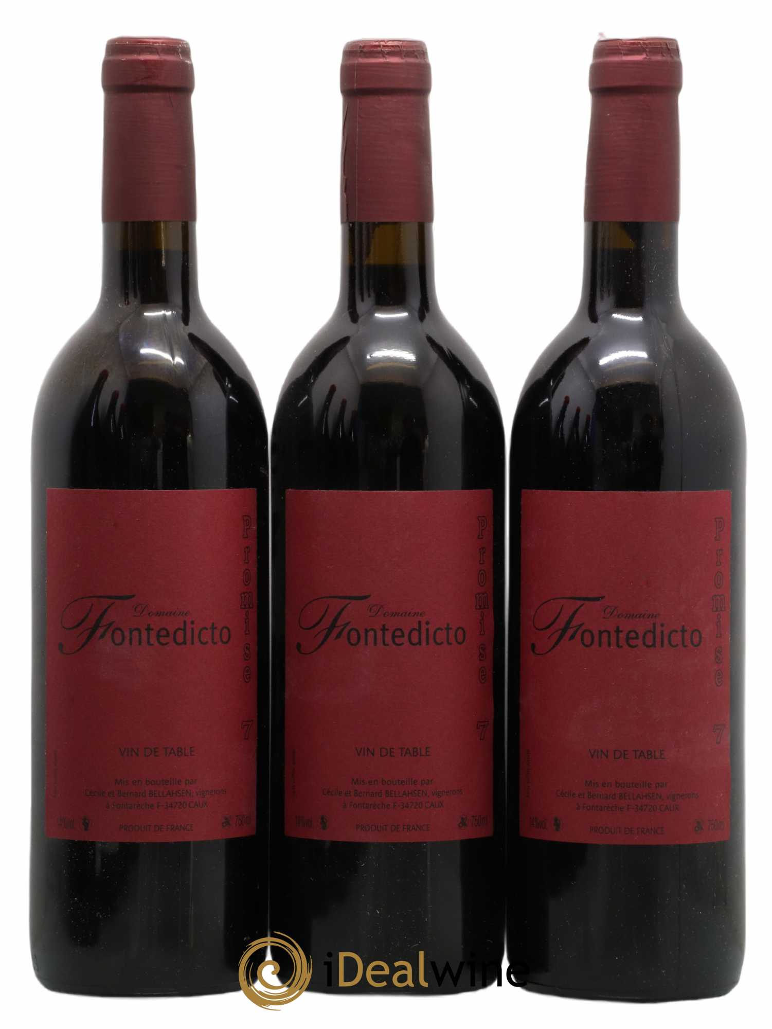 Vin de France Promise Fontedicto 2007 - Lot de 3 bouteilles - 0