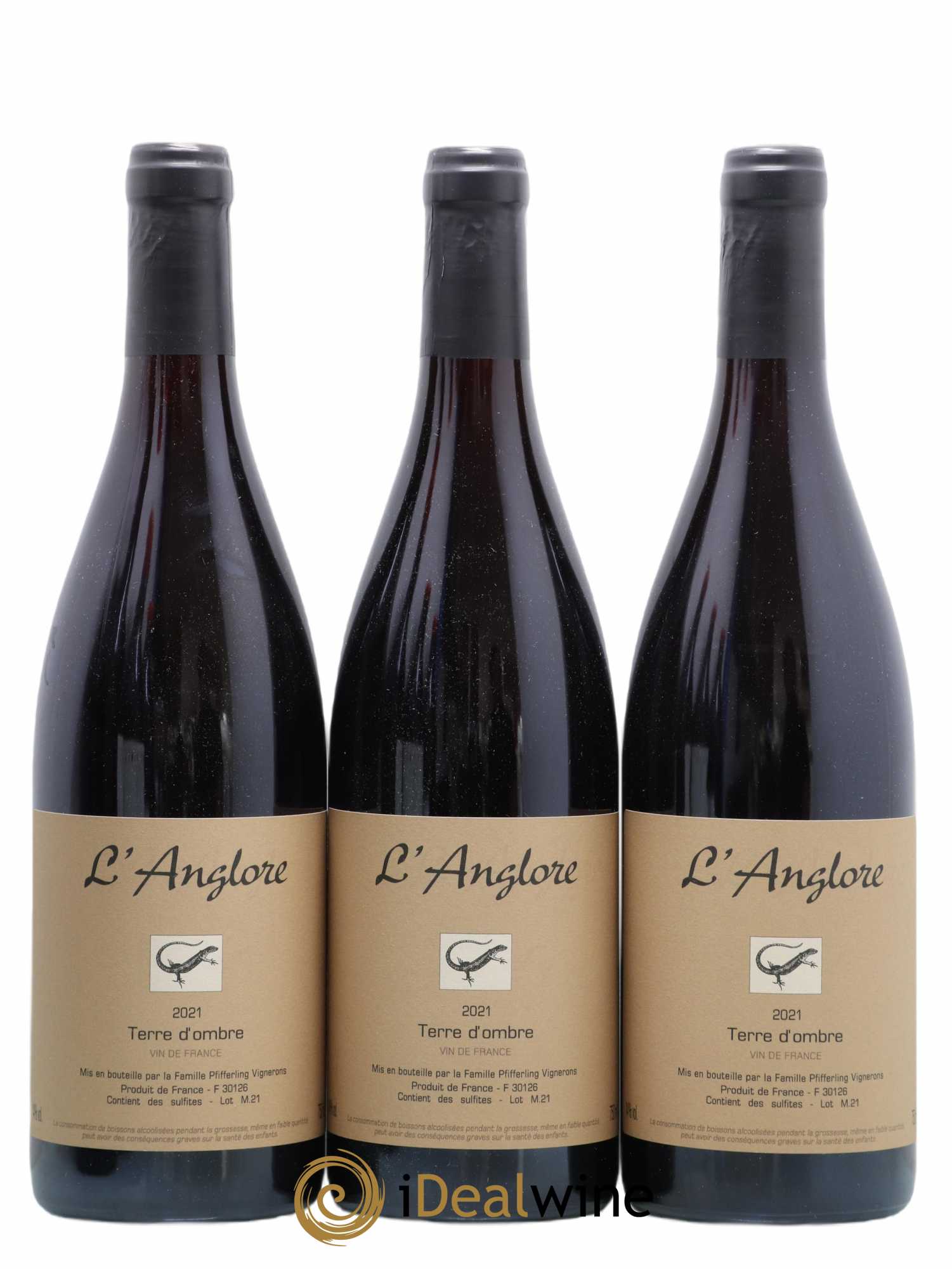 Vin de France Terre d'Ombre L'Anglore 2021 - Lot de 3 bouteilles - 0