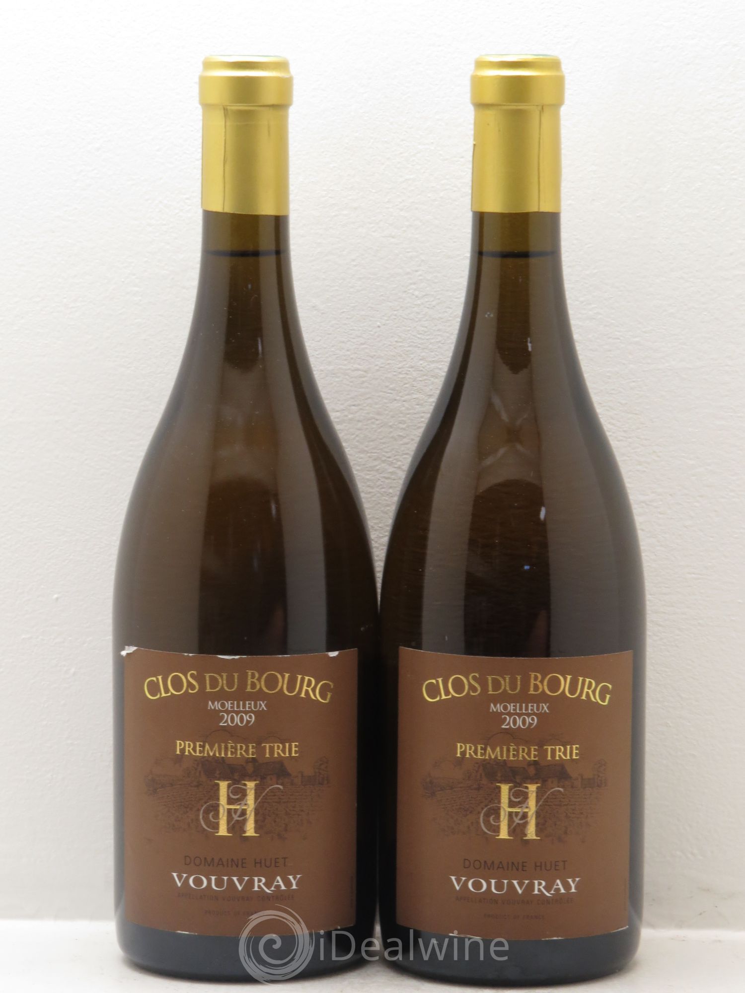 Vouvray Clos du Bourg Moelleux 1ère trie Domaine Huet (senza prezzo di riserva) 2009 - Lotto di 2 bottiglie - 0