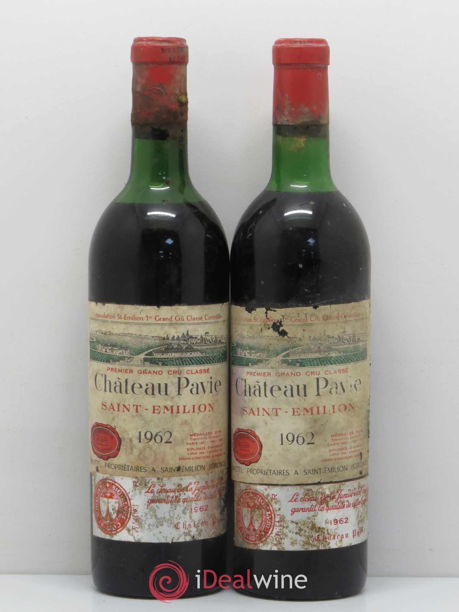 Château Pavie 1er Grand Cru Classé A 1962 - Lot de 2 bouteilles - 0