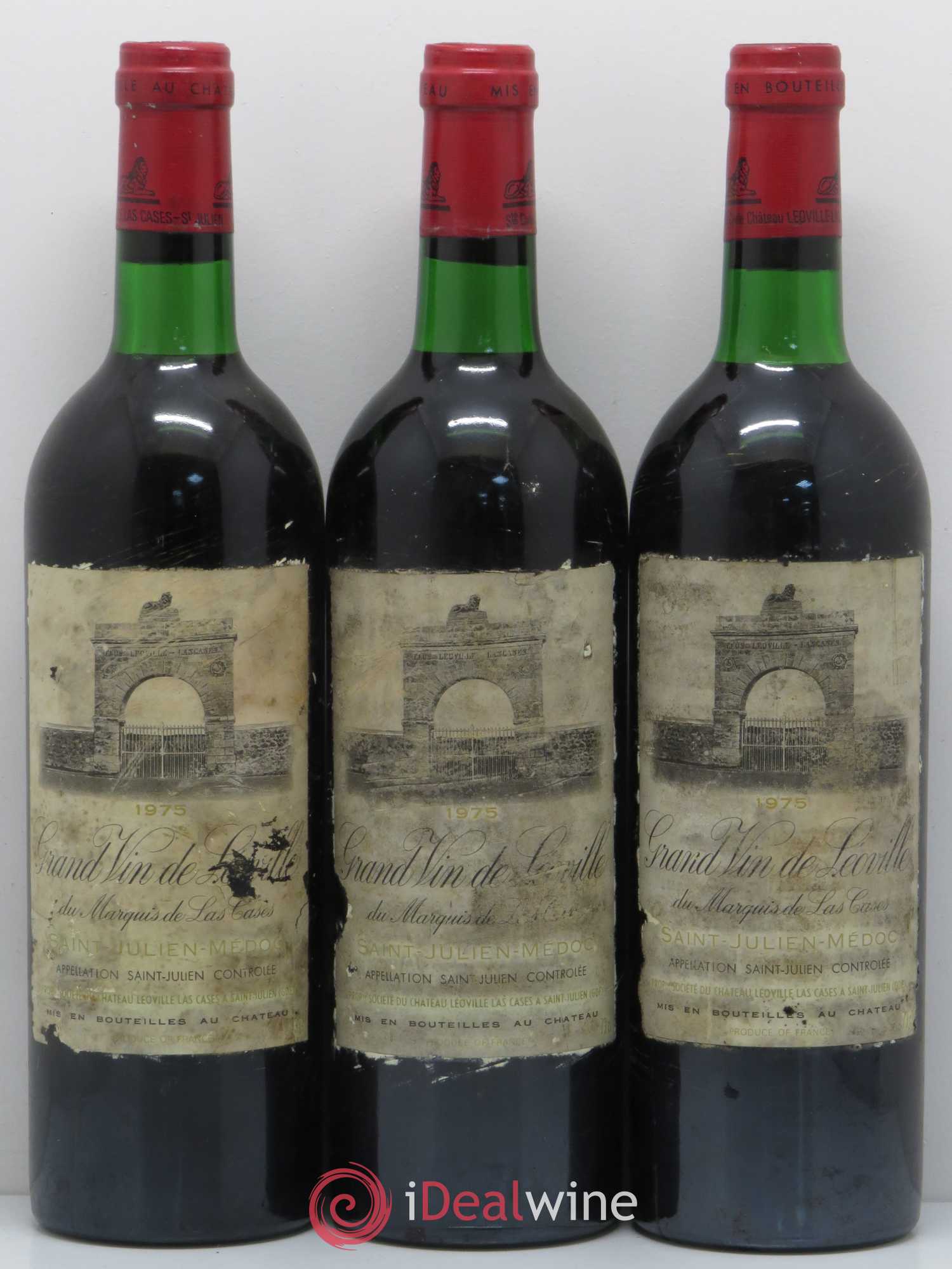 Château Léoville Las Cases 2ème Grand Cru Classé 1975 - Lot de 3 bouteilles - 0