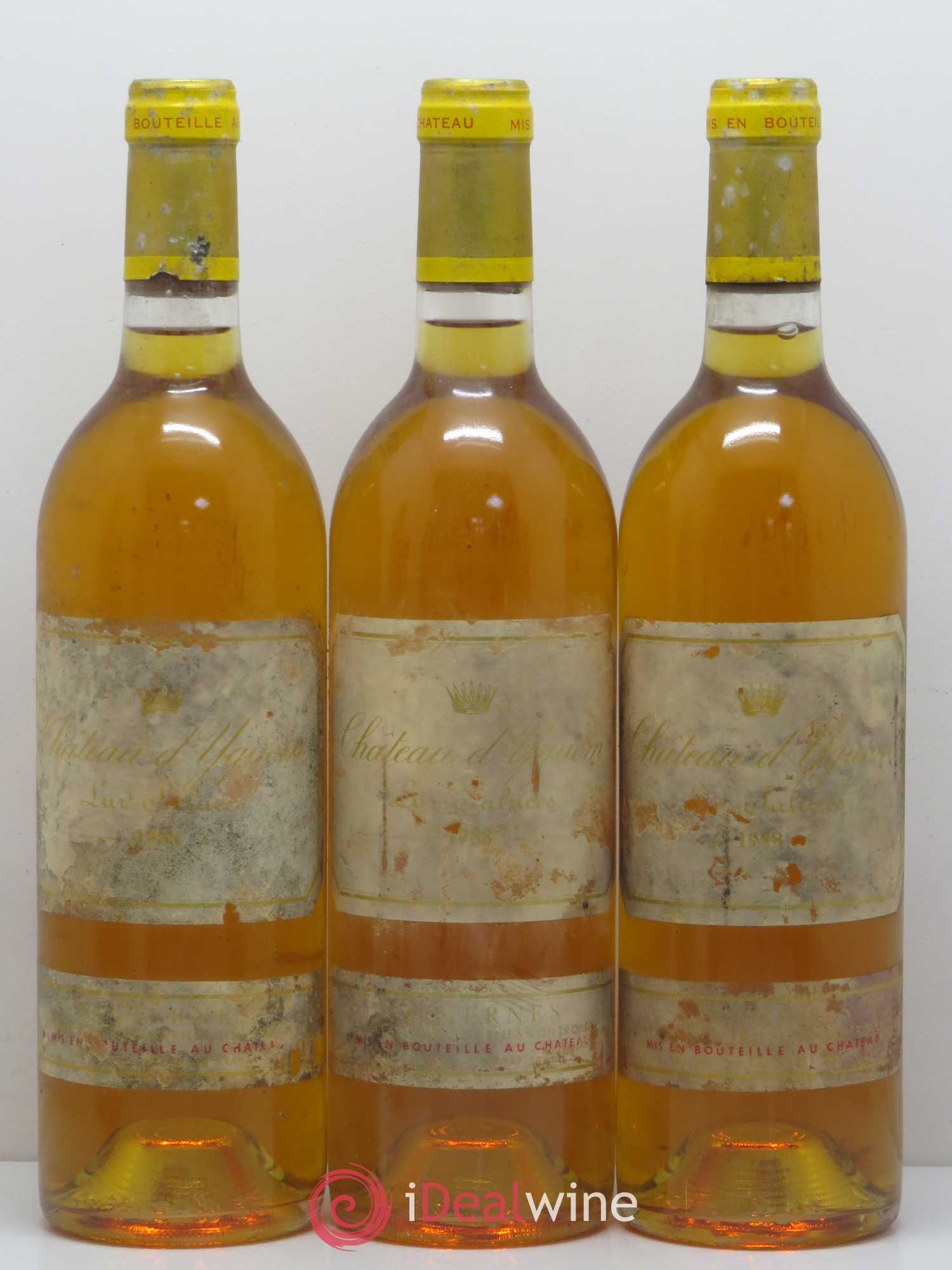 Château d' Yquem 1er Cru Classé Supérieur 1988 - Lotto di 3 bottiglie - 0