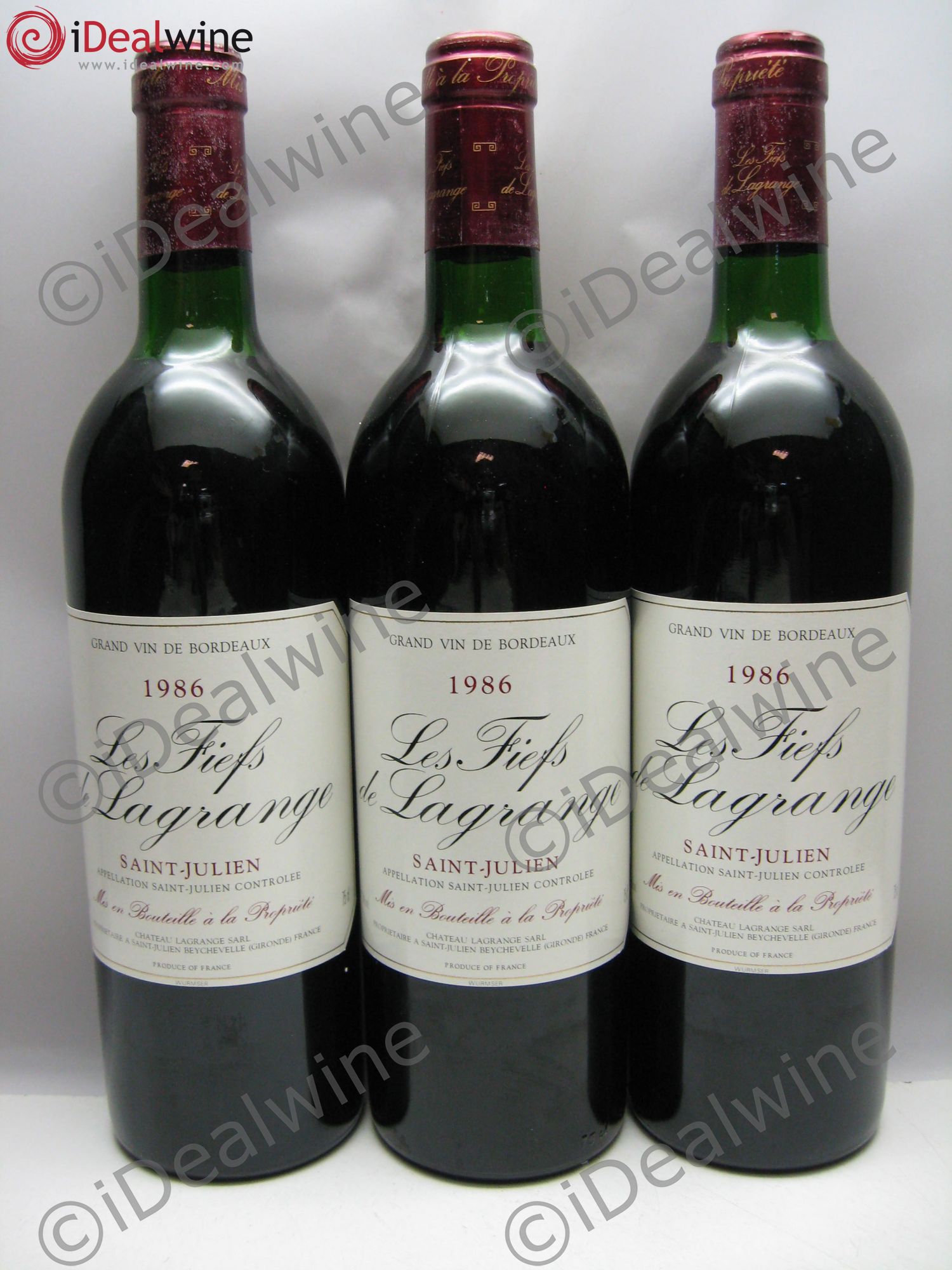 Les Fiefs de Lagrange Second Vin 1986 - Lot de 3 bouteilles - 0