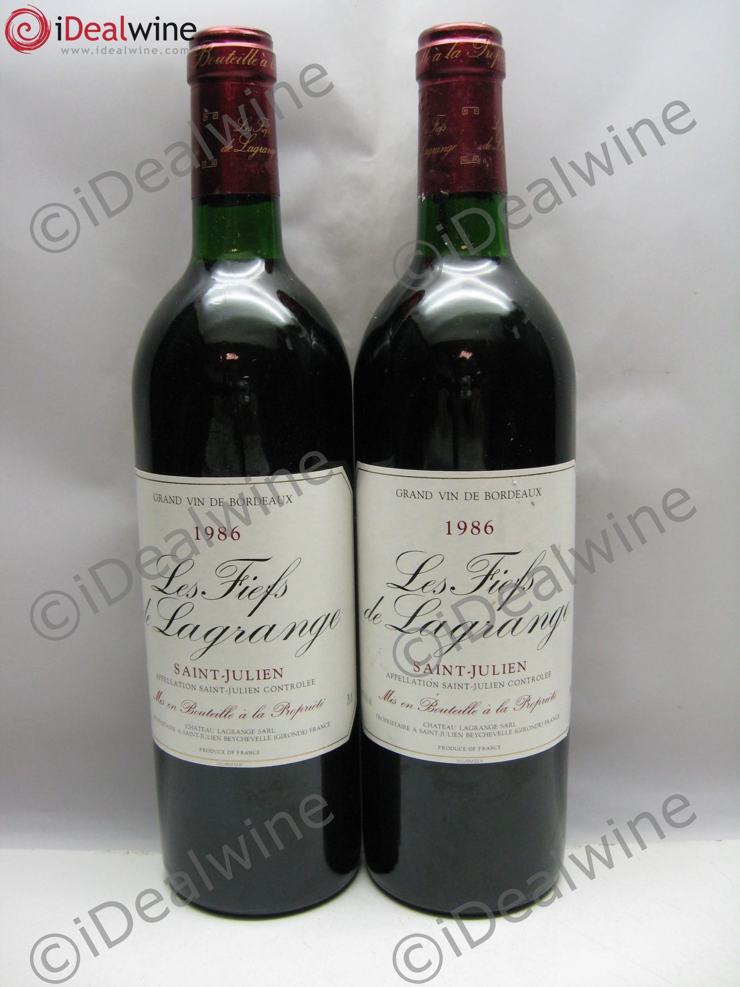Les Fiefs de Lagrange Second Vin 1986 - Lot de 2 bouteilles - 0
