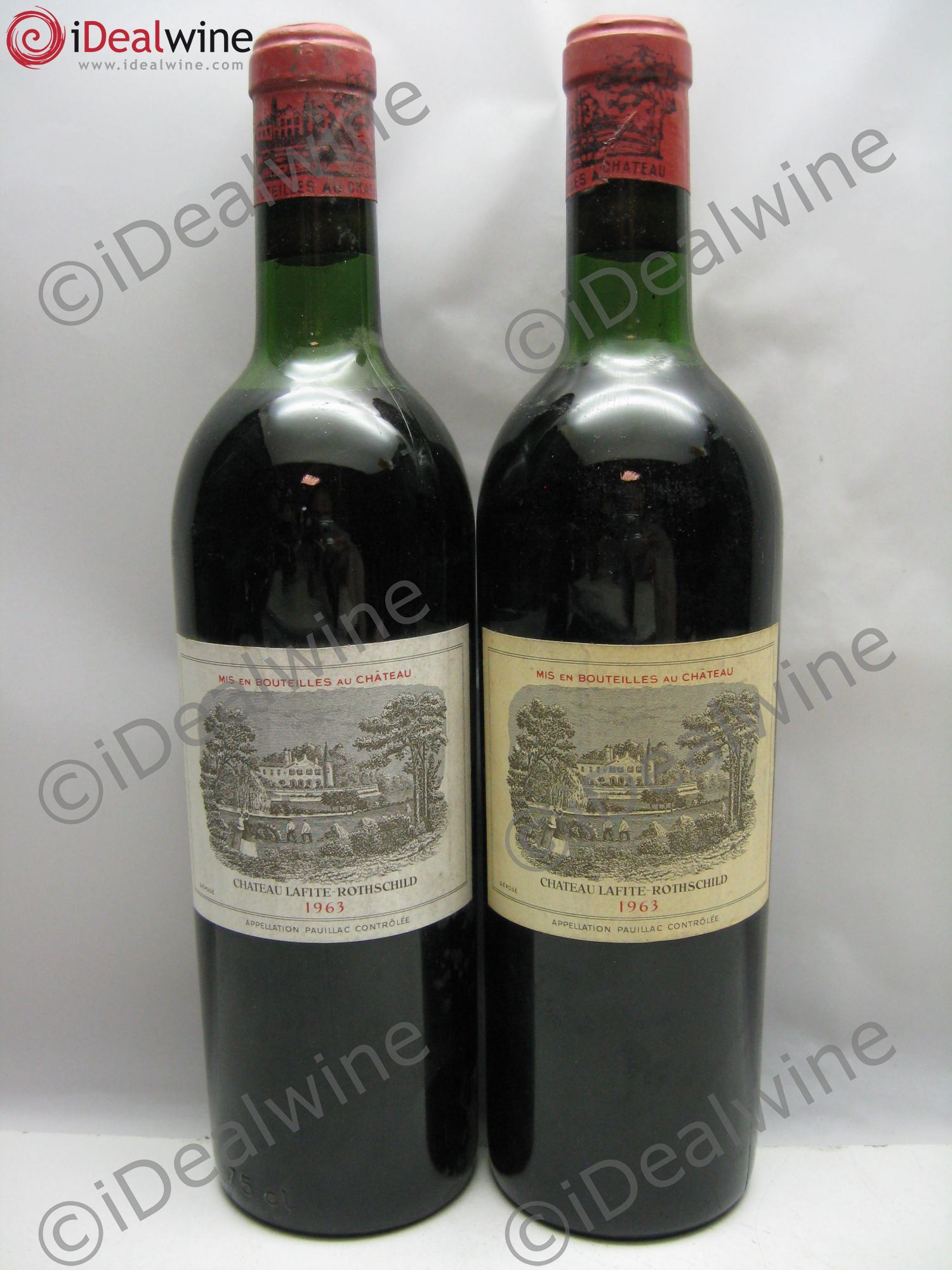 Château Lafite Rothschild 1er Grand Cru Classé 1963 - Lot de 2 bouteilles - 0