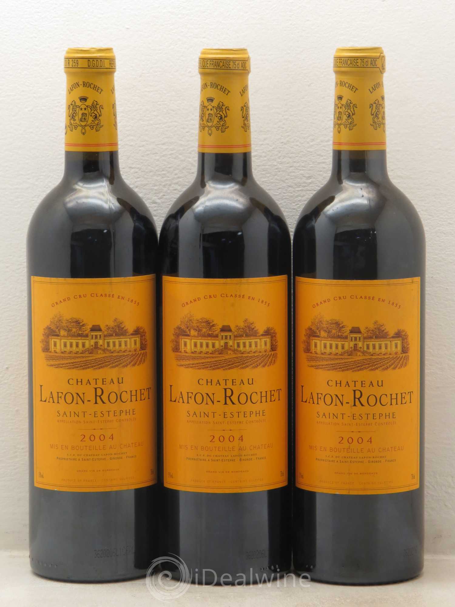 Château Lafon Rochet 4ème Grand Cru Classé 2004 - Lot de 3 bouteilles - 0