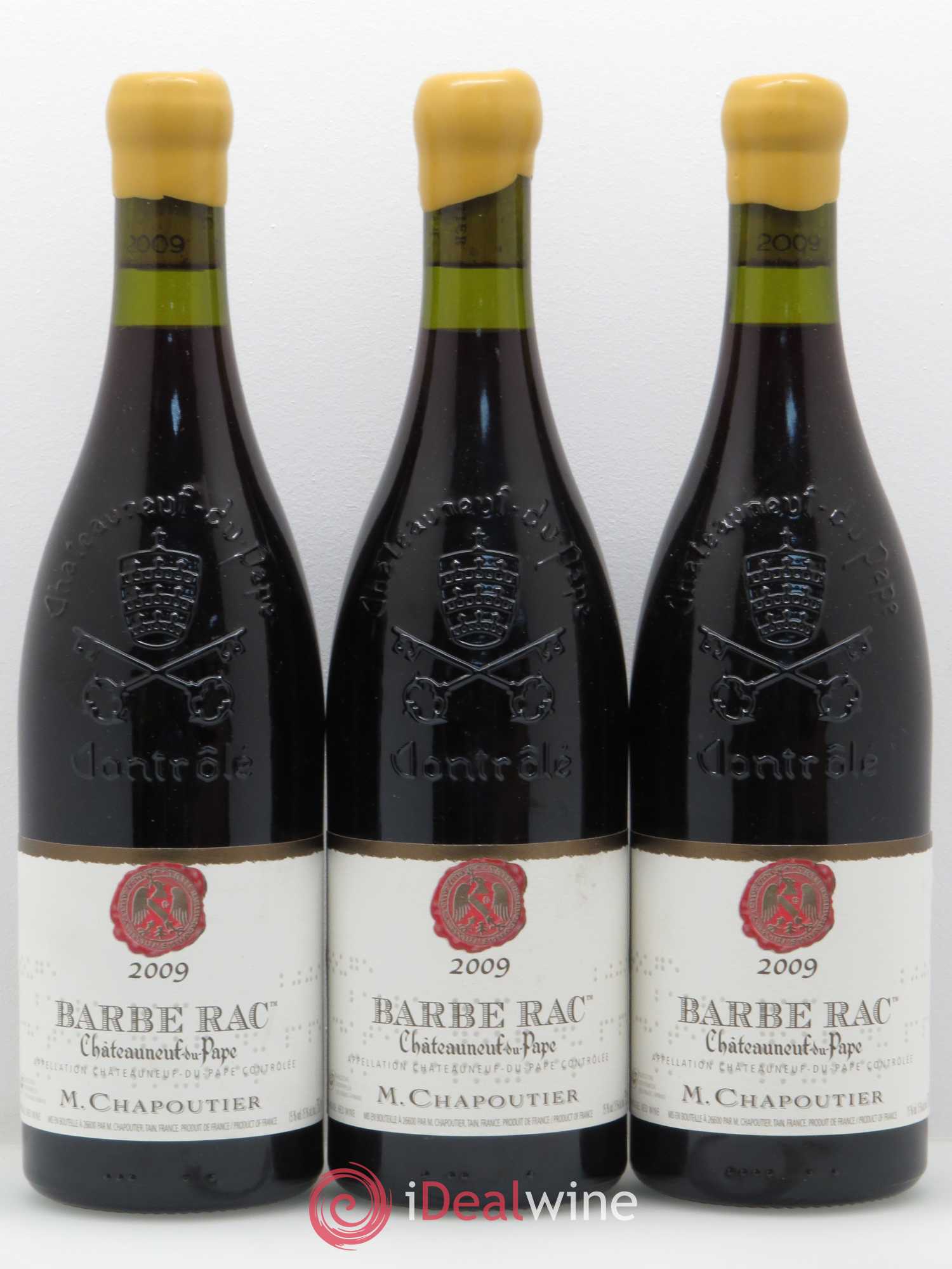 Châteauneuf-du-Pape Barbe Rac Chapoutier 2009 - Lot de 3 bouteilles - 0