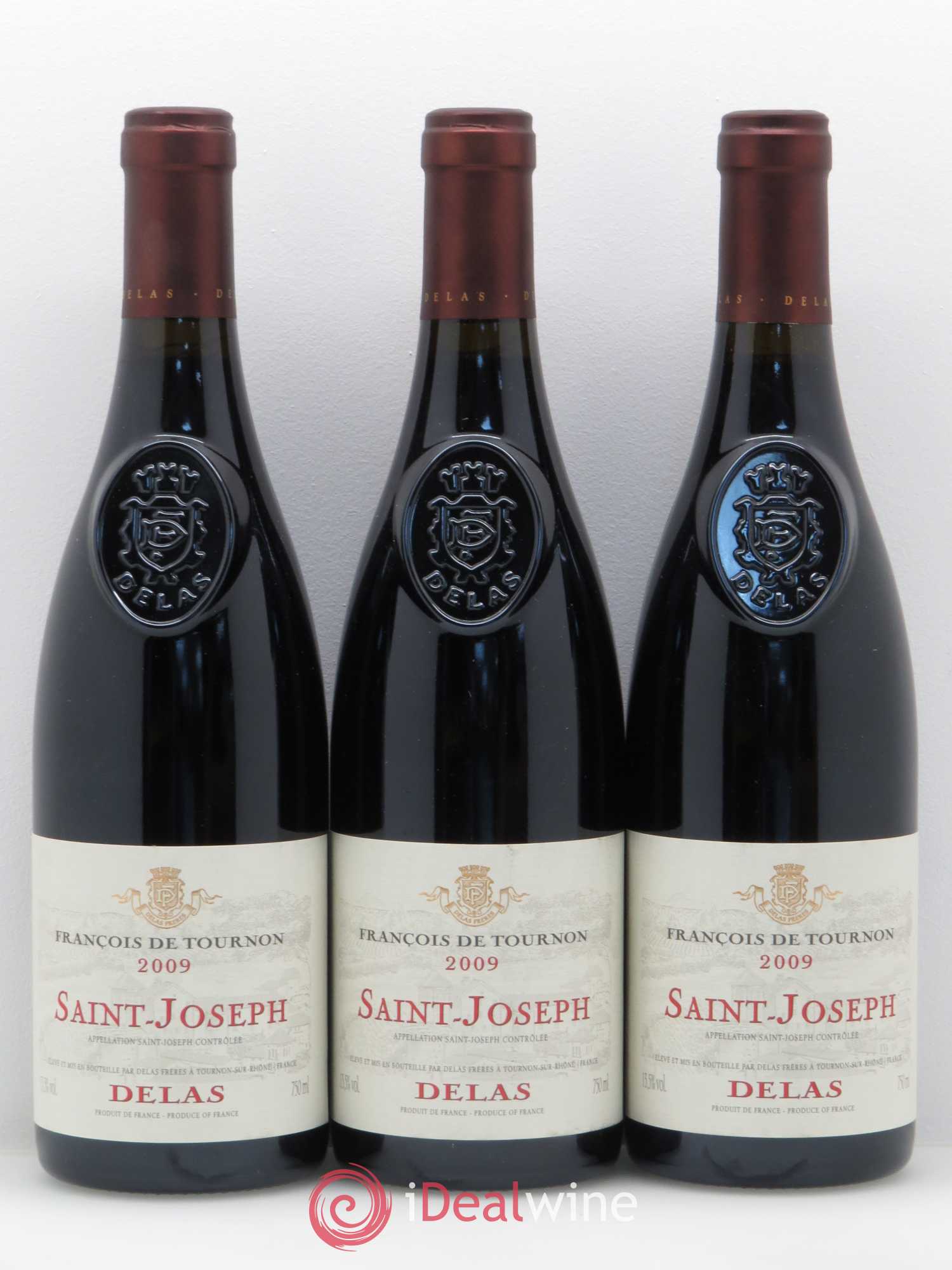 Saint-Joseph Delas Freres François De Tournon 2009 - Lot of 3 bottles - 0