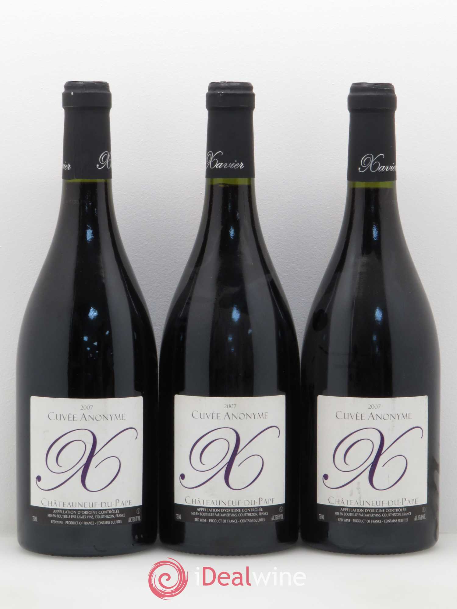 Châteauneuf-du-Pape Cuvée Anonyme X Xavier Vins 2007 - Posten von 3 Flaschen - 0