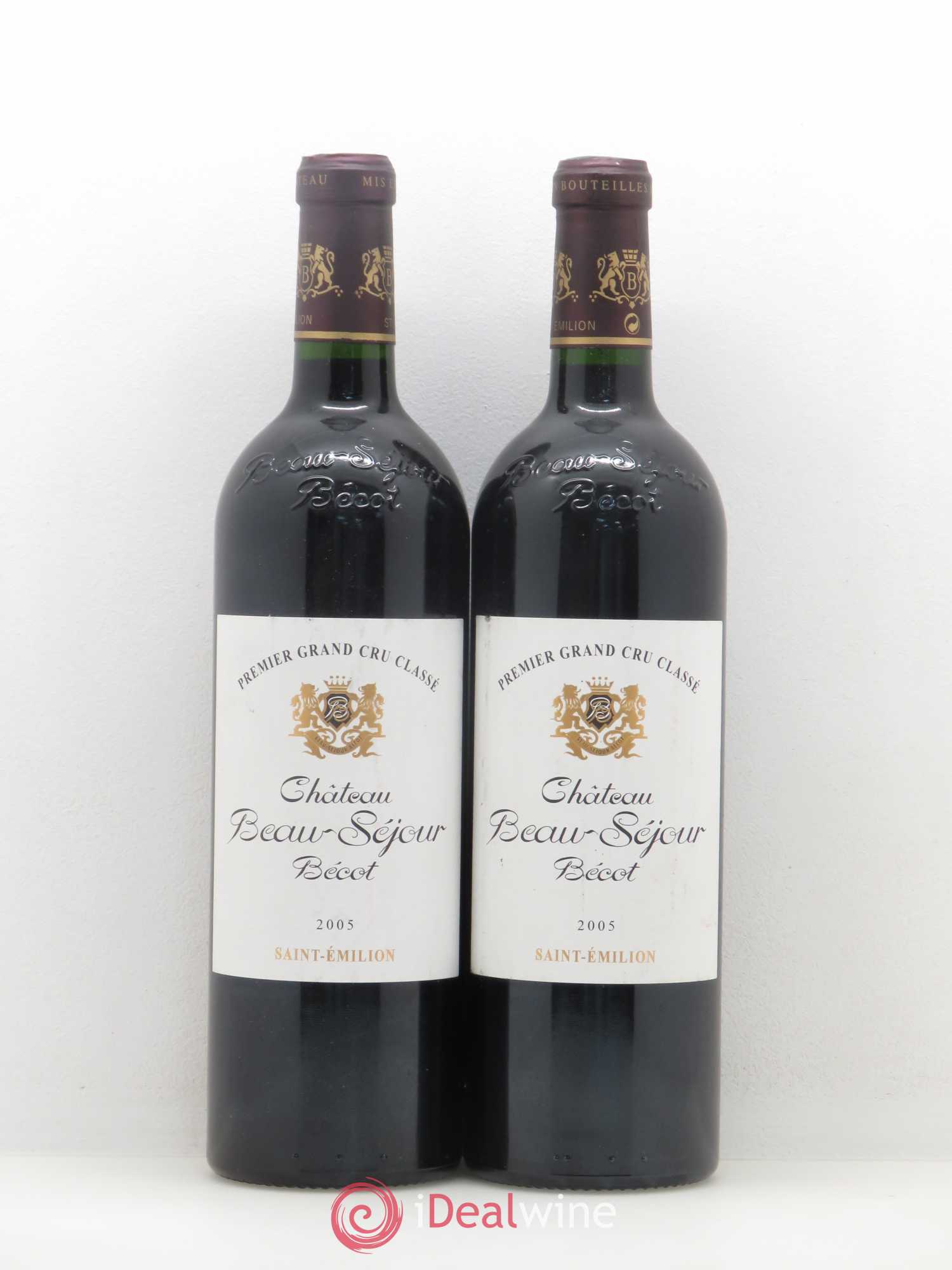 Château Beau-Séjour Bécot 1er Grand Cru Classé B 2005 - Lot de 2 bouteilles - 0