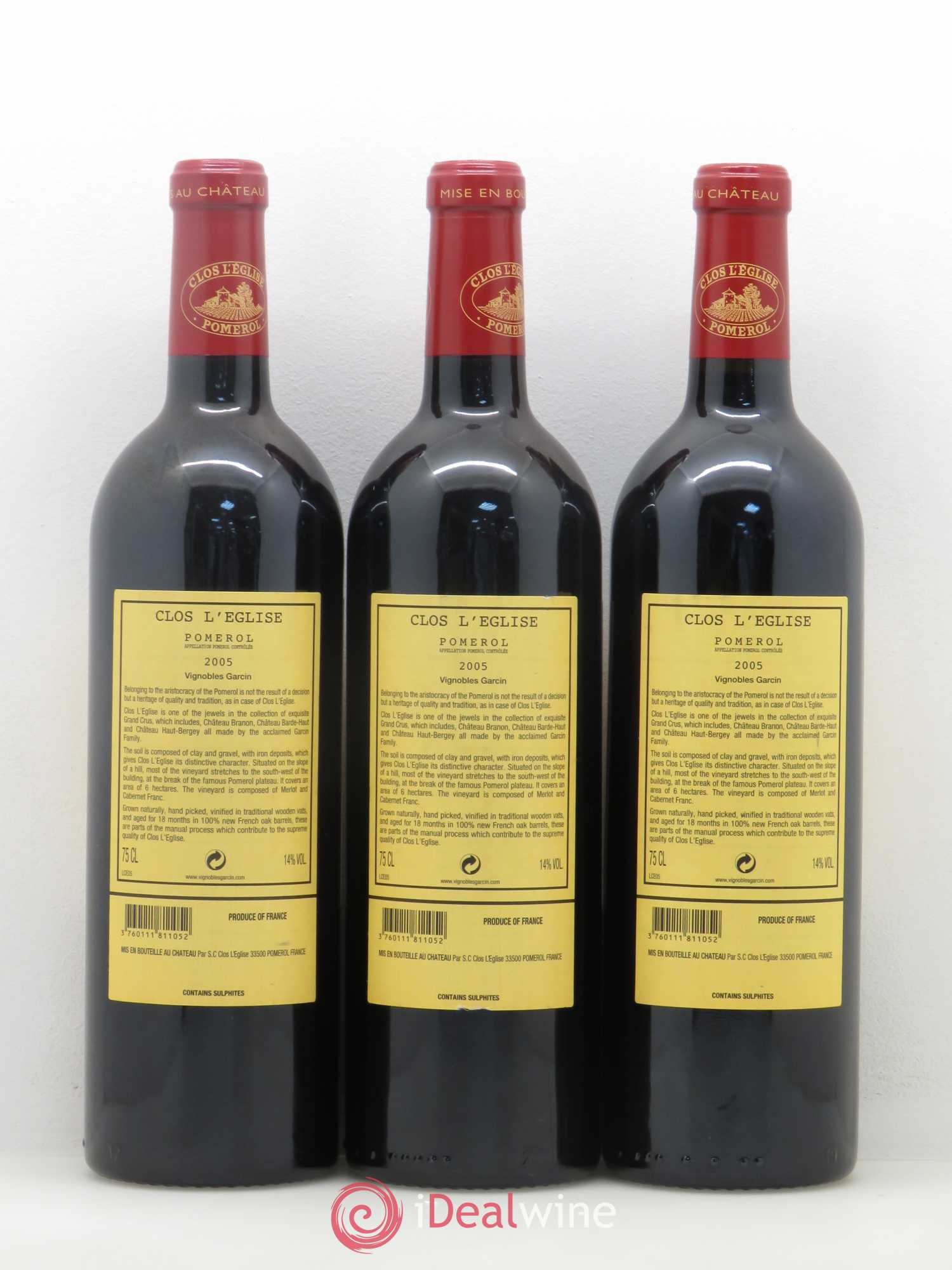 Clos l'Eglise 2005 - Lot de 3 bouteilles - 1