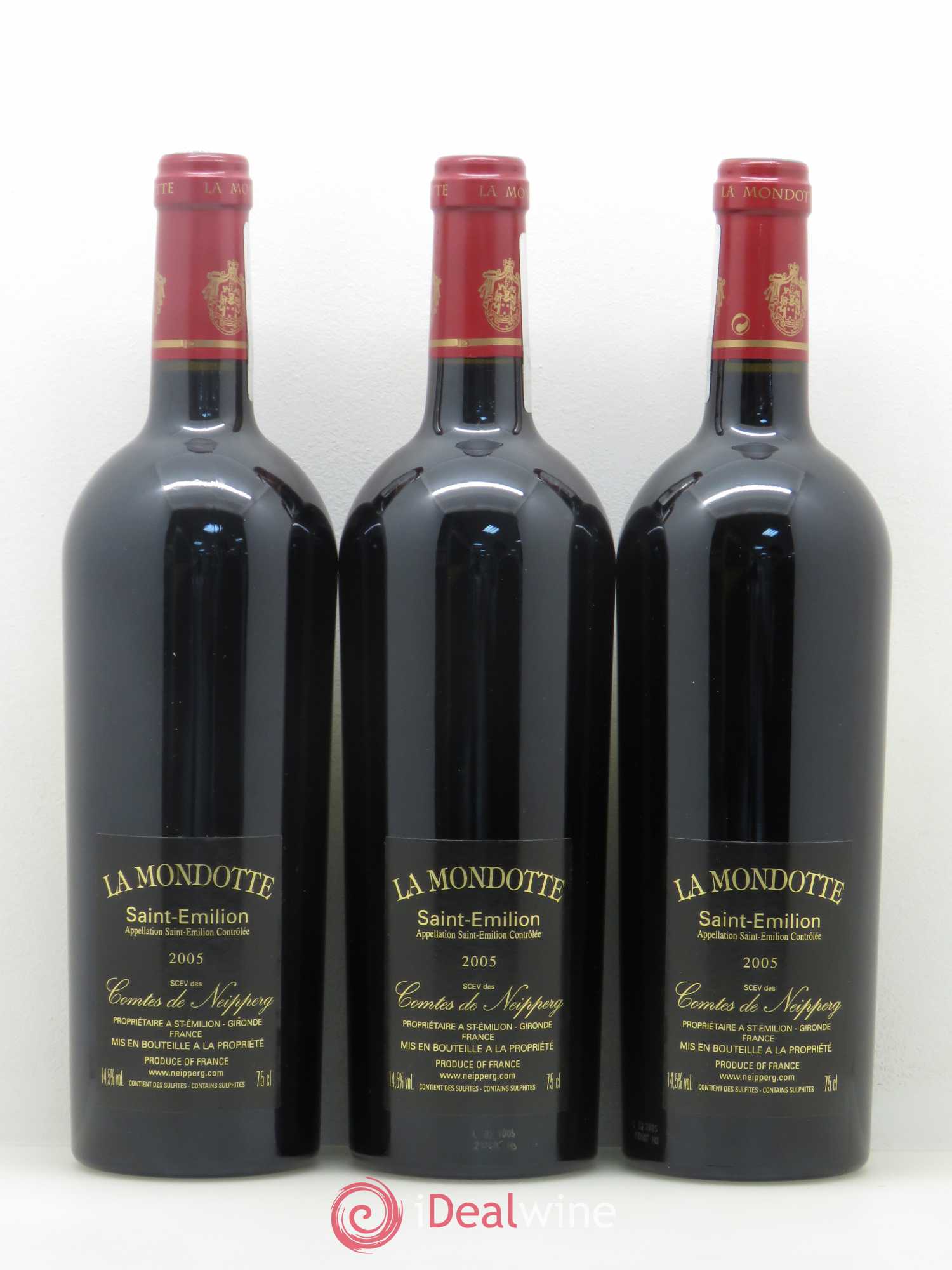 La Mondotte 1er Grand Cru Classé B depuis 2012 2005 - Lot de 3 bouteilles - 1
