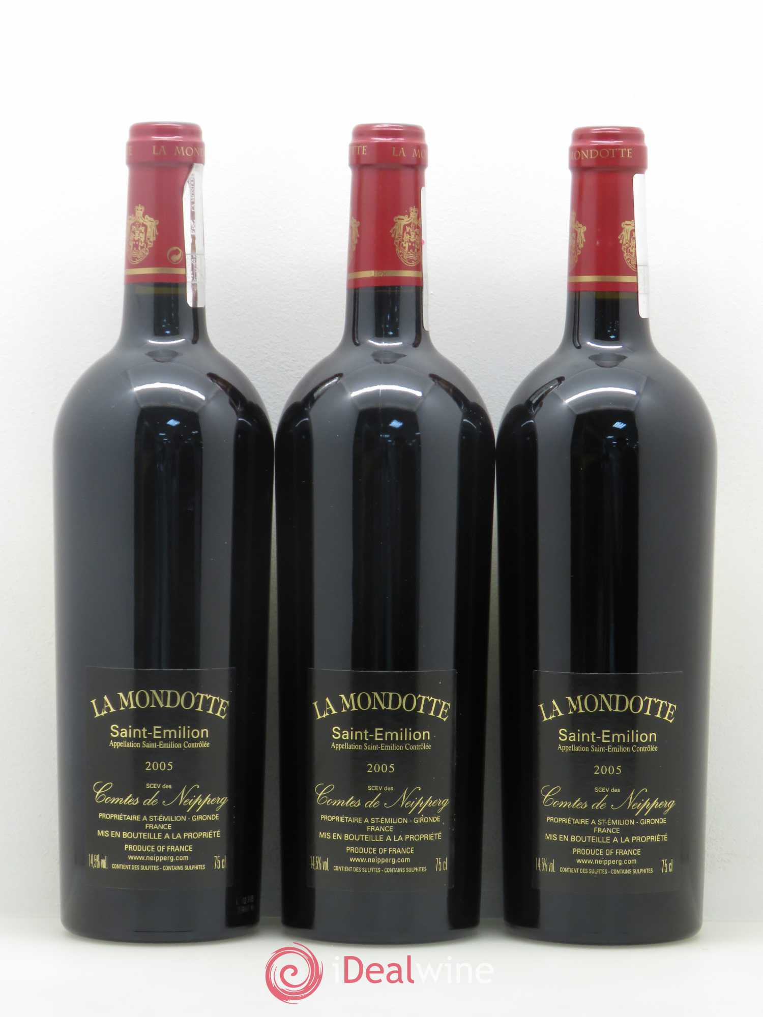 La Mondotte 1er Grand Cru Classé B depuis 2012 2005 - Lot de 3 bouteilles - 1