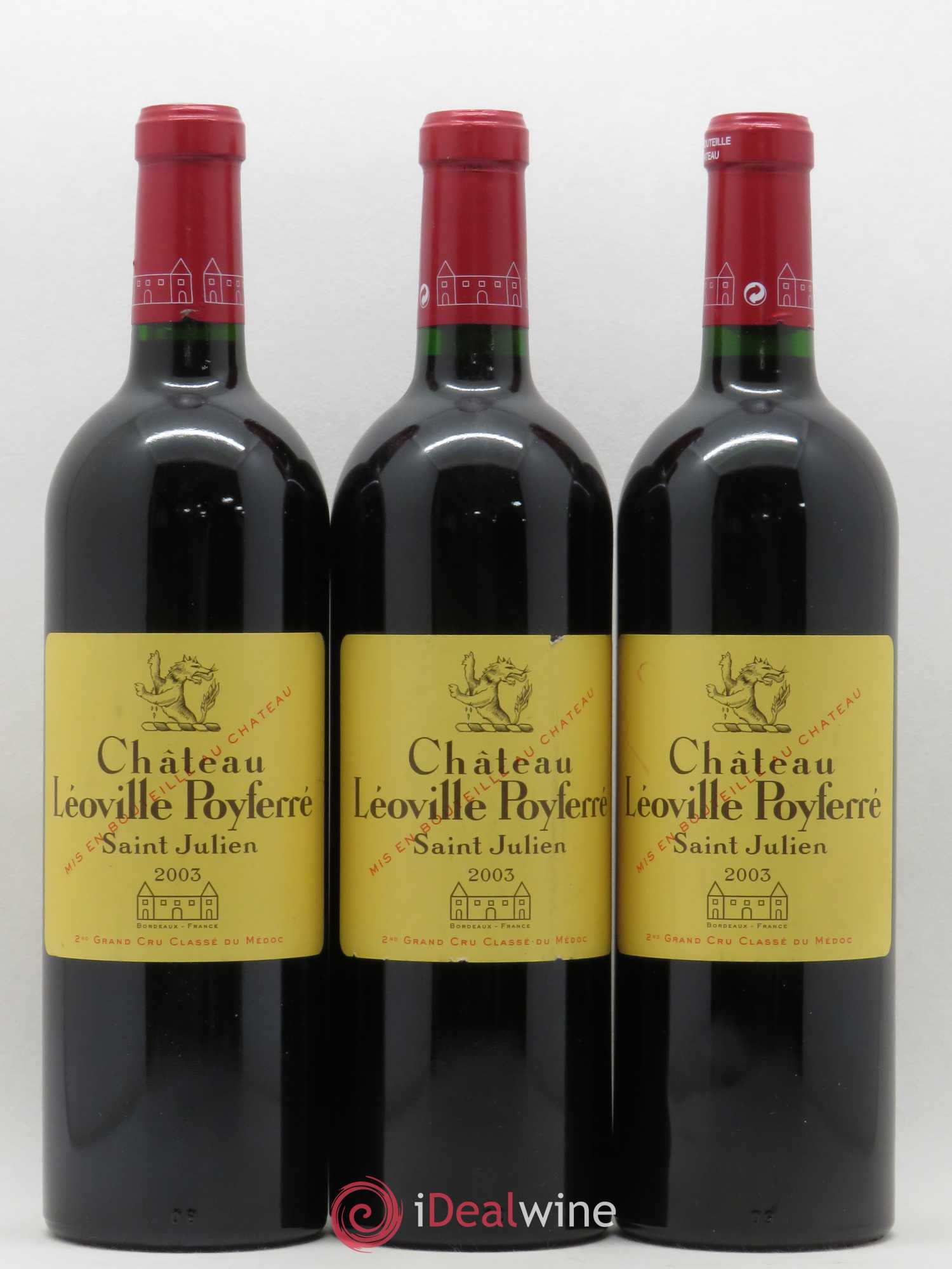 Château Léoville Poyferré 2ème Grand Cru Classé 2003 - Lot de 3 bouteilles - 0