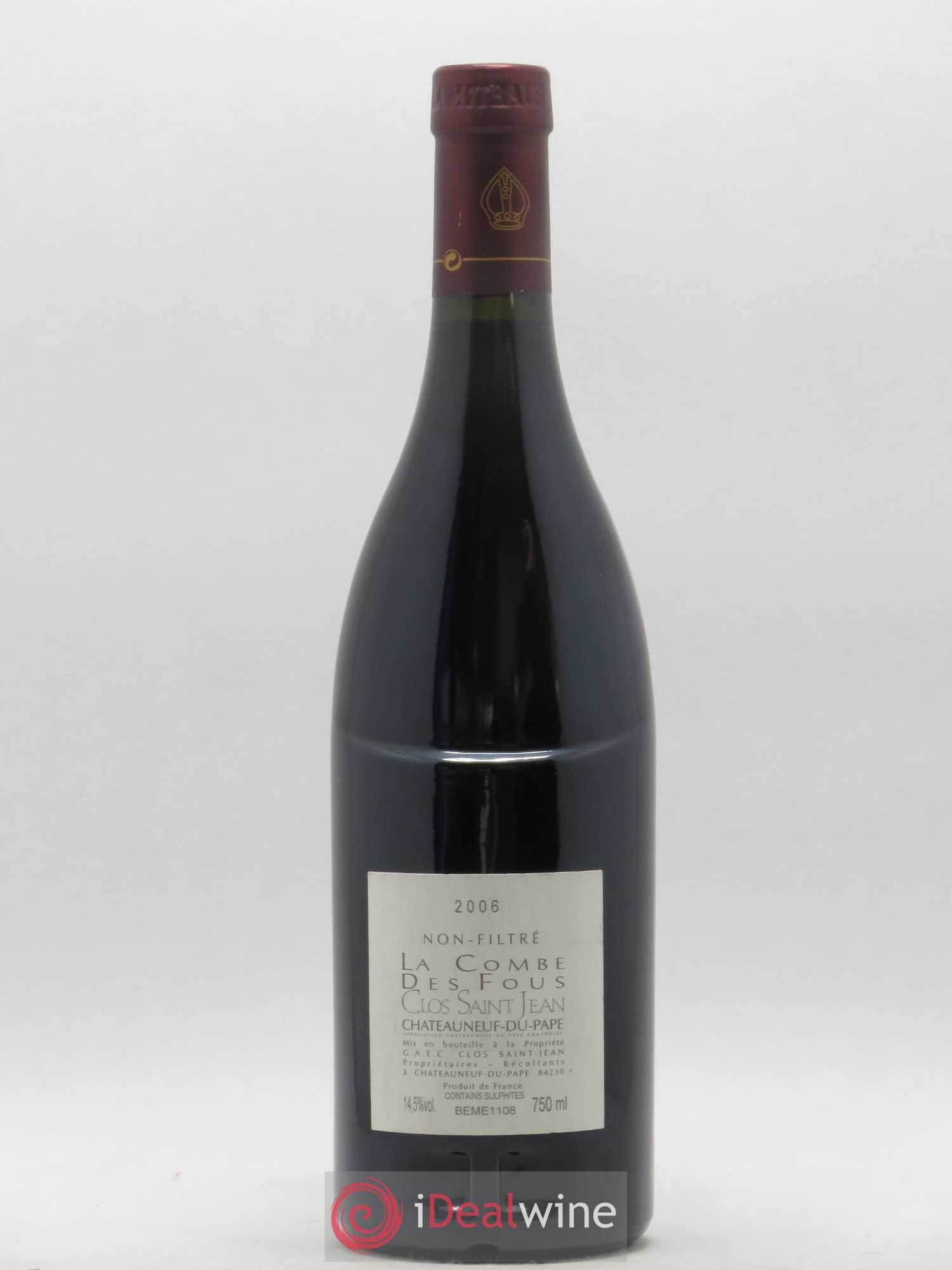 Châteauneuf-du-Pape Clos Saint-Jean La Combe des Fous Pascal et Vincent Maurel 2006 - Lot de 1 bouteille - 1
