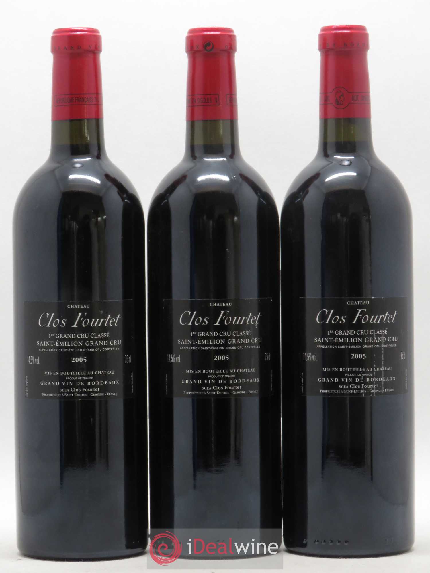 Clos Fourtet 1er Grand Cru Classé B 2005 - Lot de 3 bouteilles - 1
