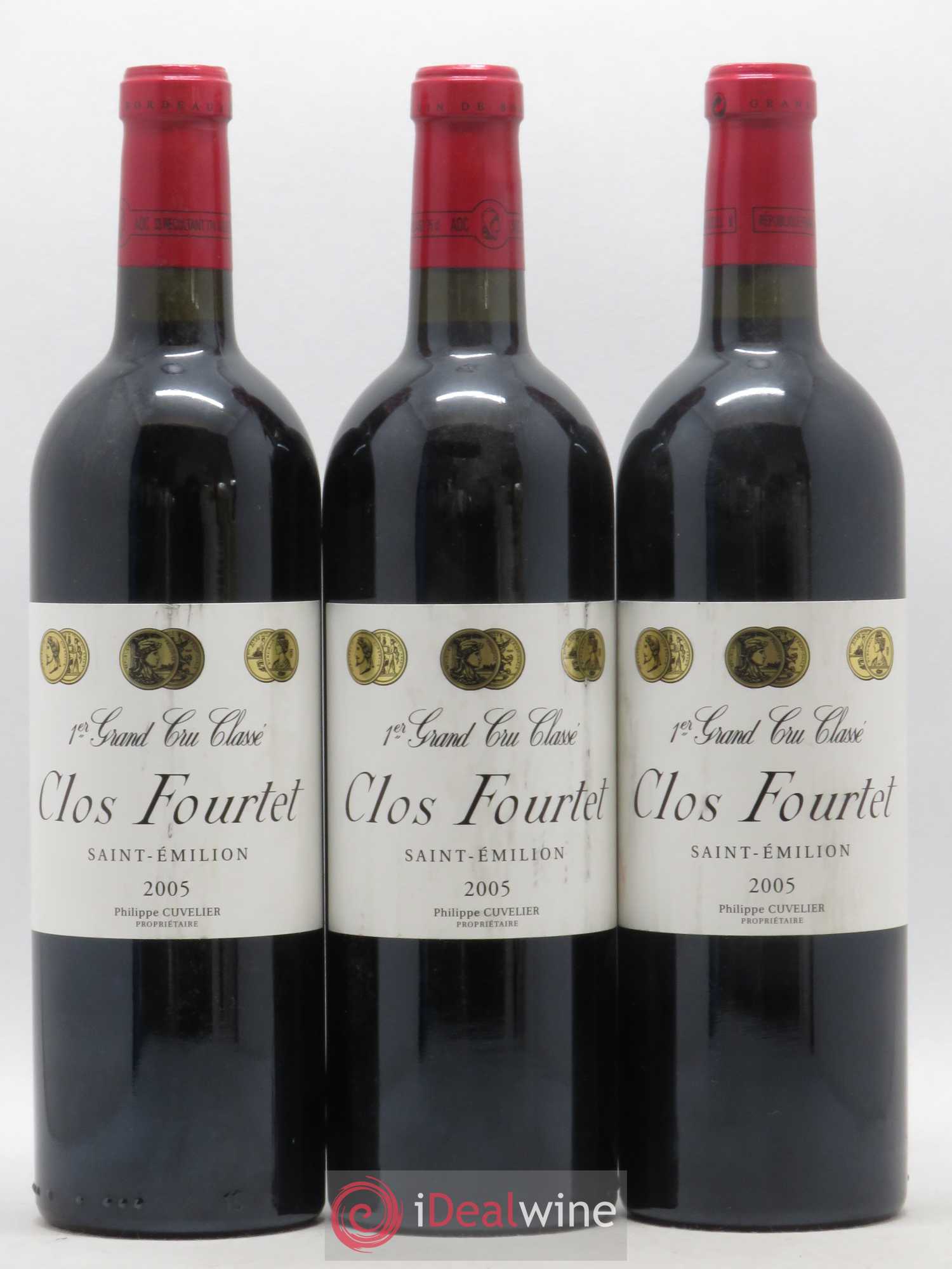 Clos Fourtet 1er Grand Cru Classé B 2005 - Lot de 3 bouteilles - 0