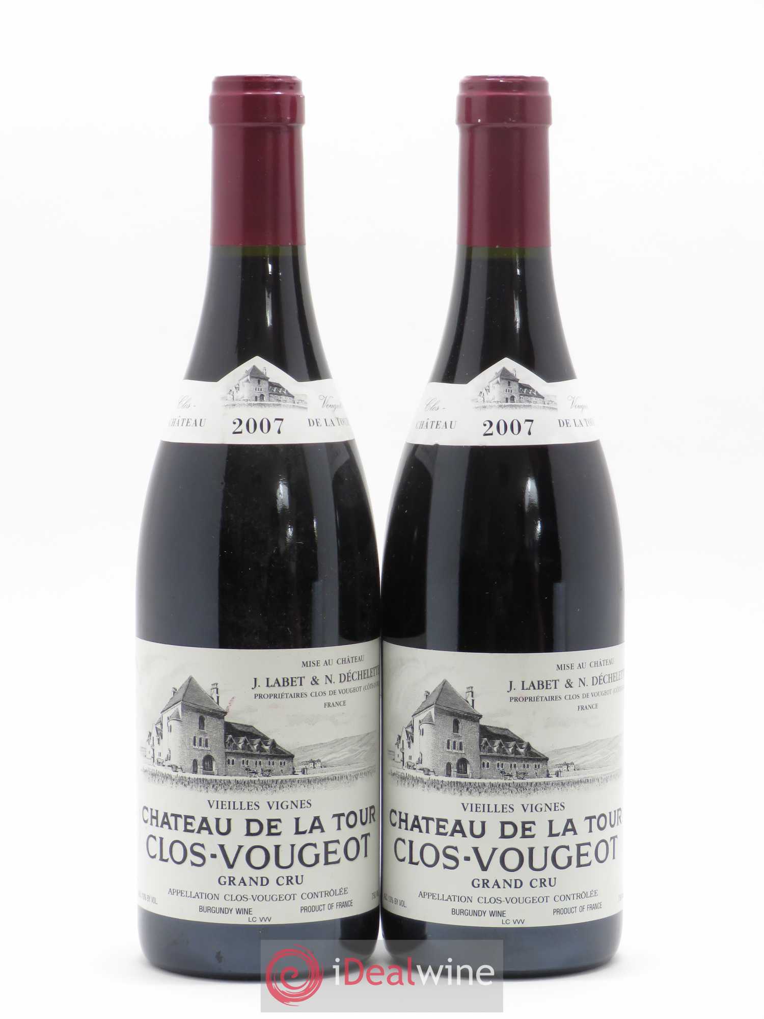 Clos de Vougeot Grand Cru Vieilles Vignes Château de La Tour 2007 - Lot de 2 bouteilles - 0