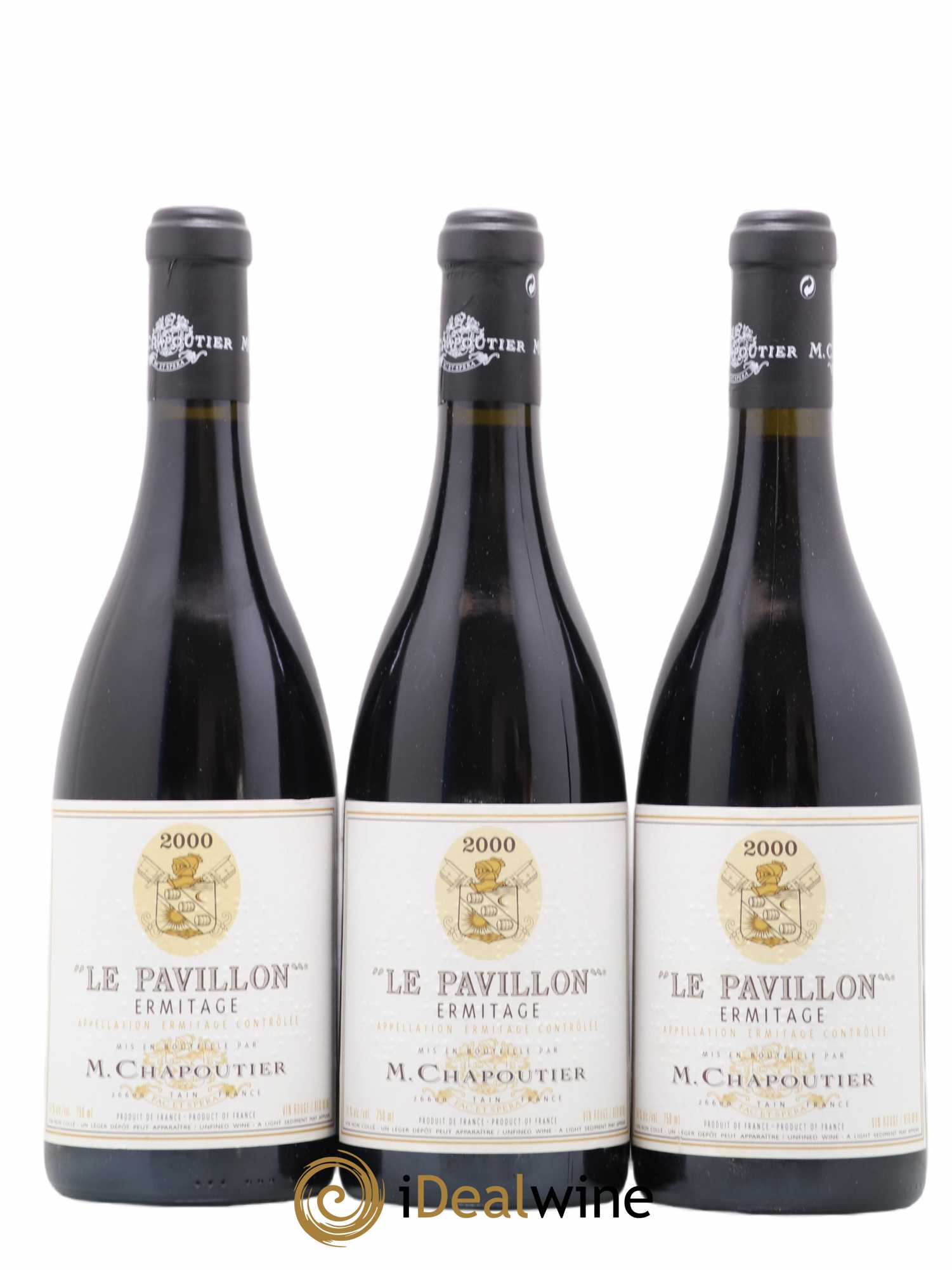 Hermitage Ermitage Le Pavillon Chapoutier 2000 - Lot de 3 bouteilles - 0
