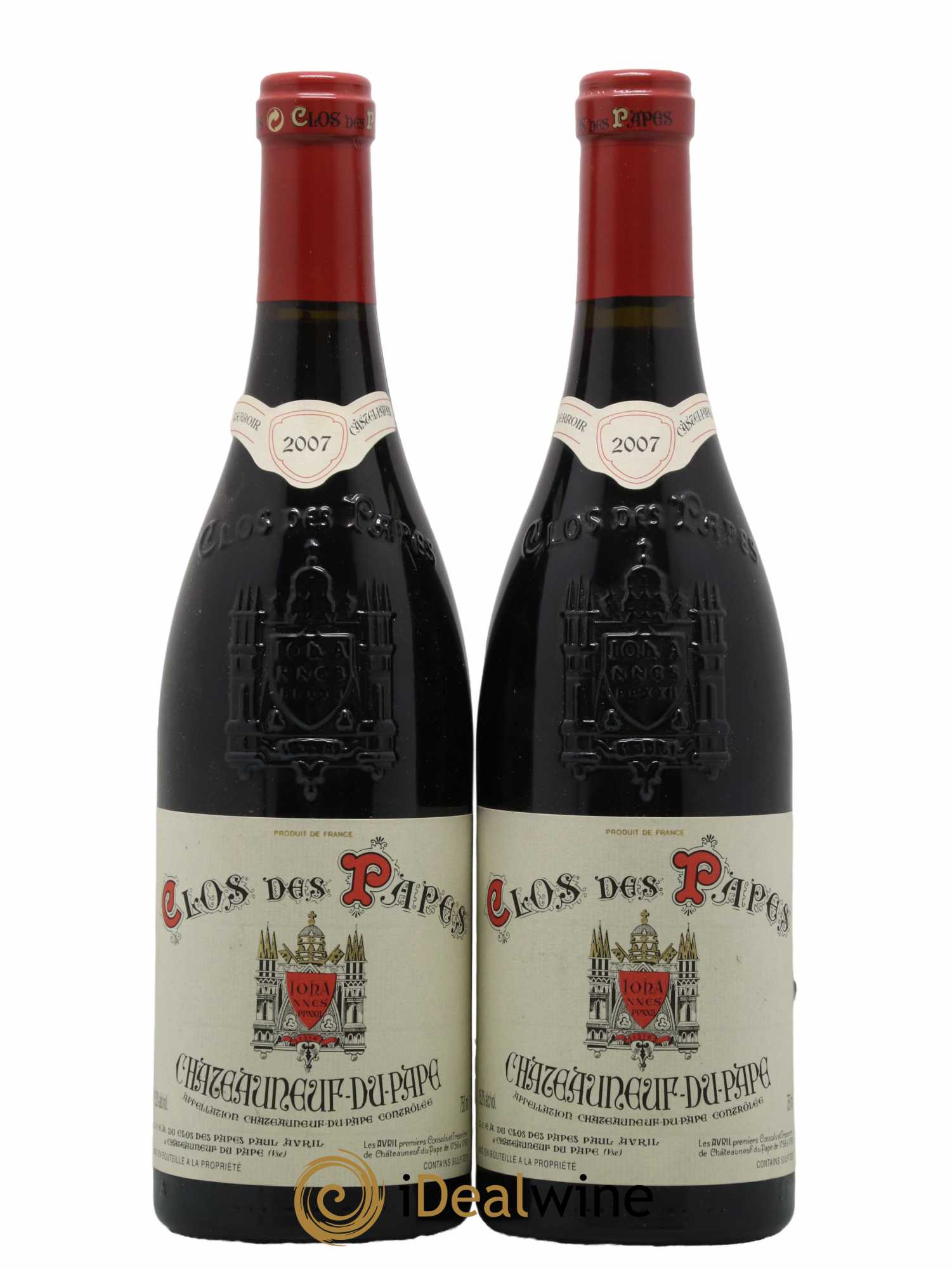 Châteauneuf-du-Pape Clos des Papes - Paul Avril 2007 - Lot de 2 bouteilles - 0
