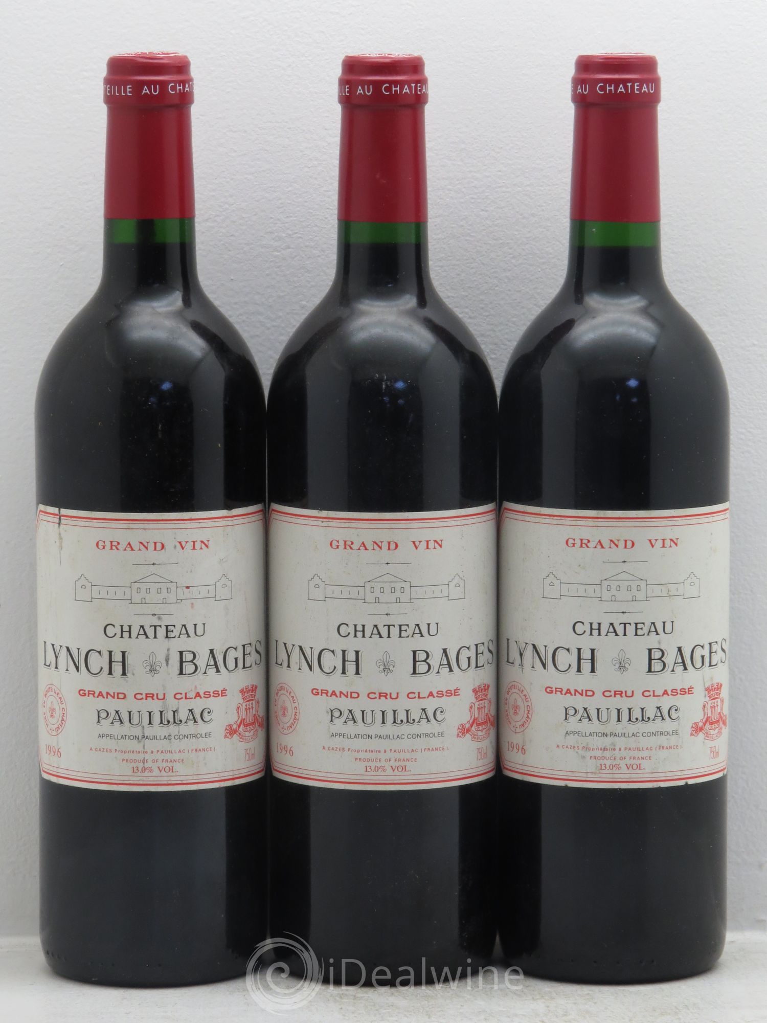 Château Lynch Bages 5ème Grand Cru Classé 1996 - Lot de 3 bouteilles - 0