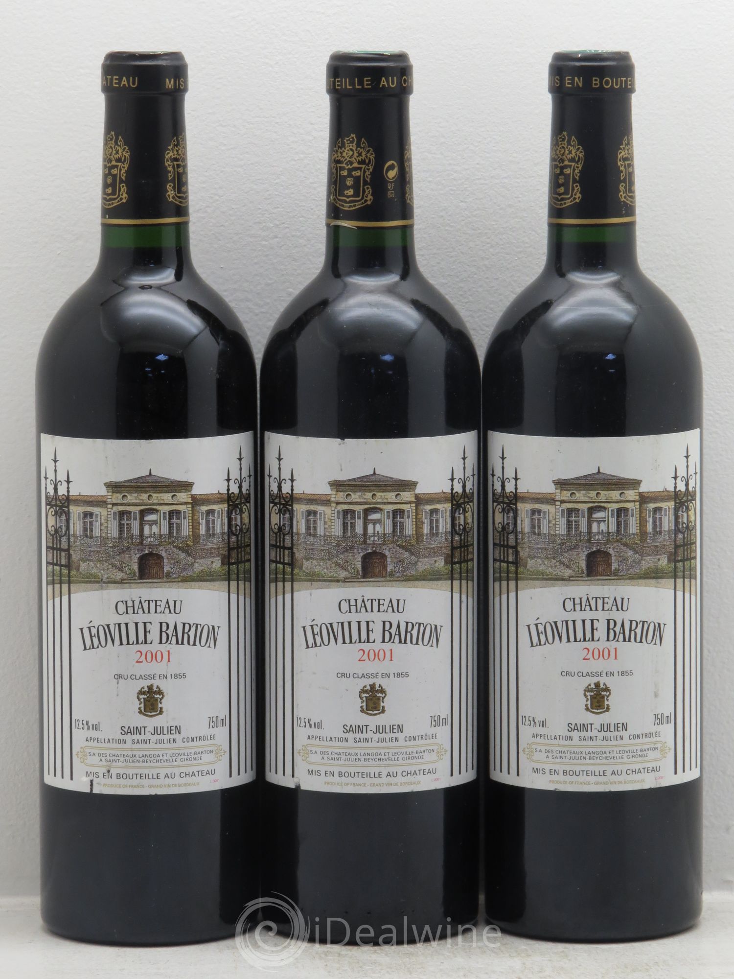 Château Léoville Barton 2ème Grand Cru Classé 2001 - Lot de 3 bouteilles - 0