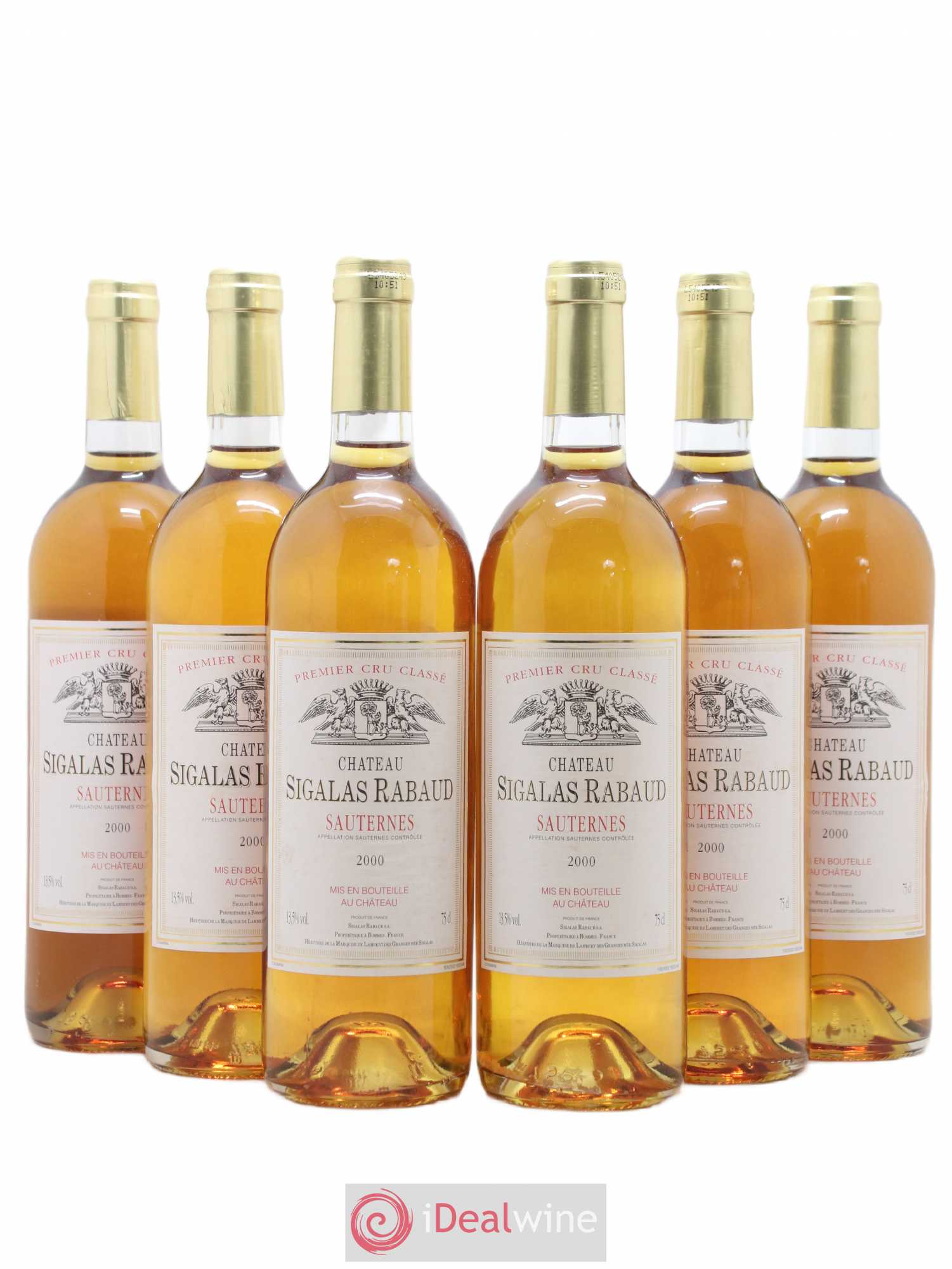 Château Sigalas Rabaud 1er Grand Cru Classé 2000 - Lotto di 6 bottiglie - 0