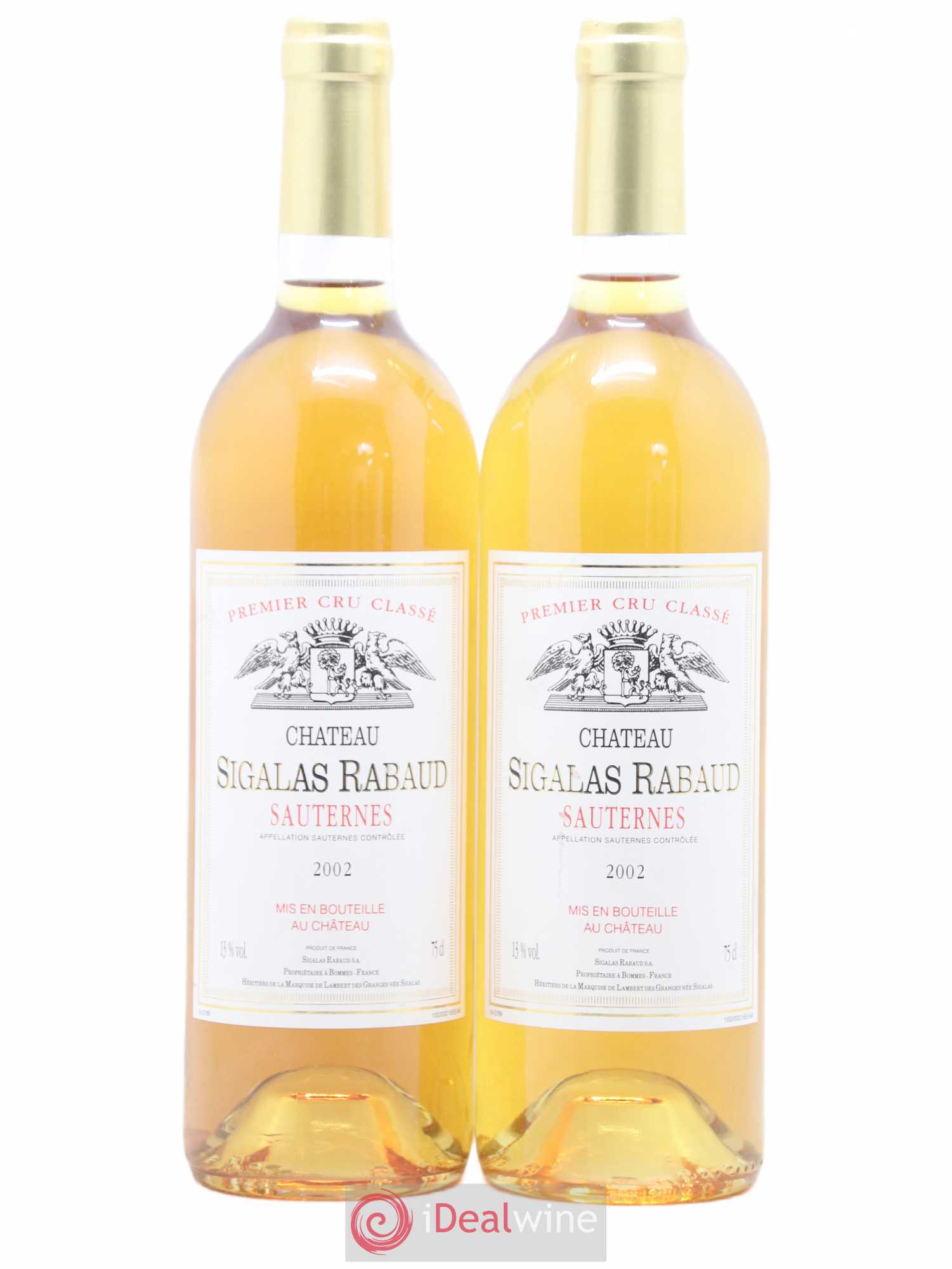 Château Sigalas Rabaud 1er Grand Cru Classé 2002 - Lotto di 2 bottiglie - 0