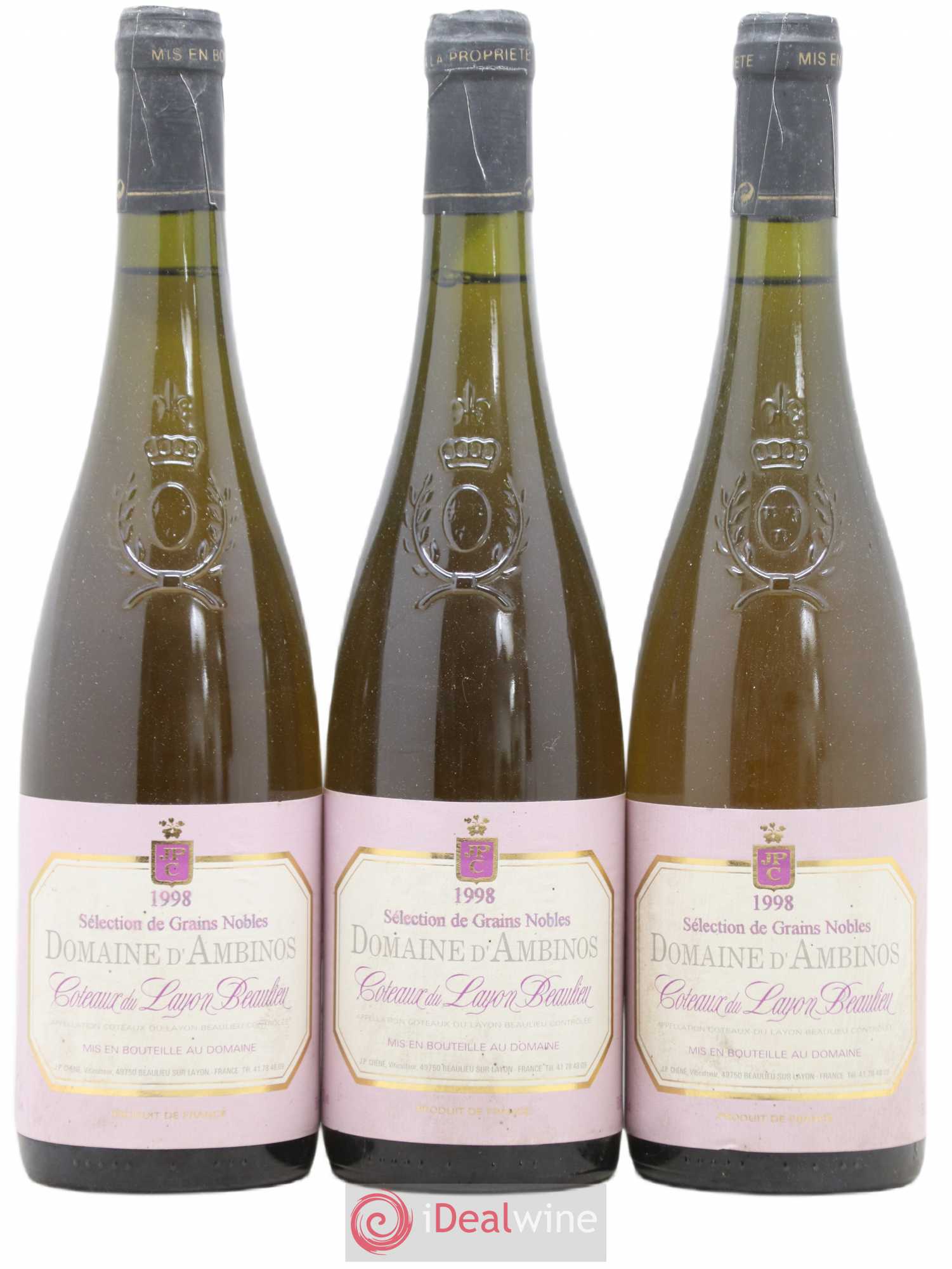 Coteaux du Layon Beaulieu Selection Grains Nobles Domaine D'Ambinos 1998 - Lotto di 3 bottiglie - 0