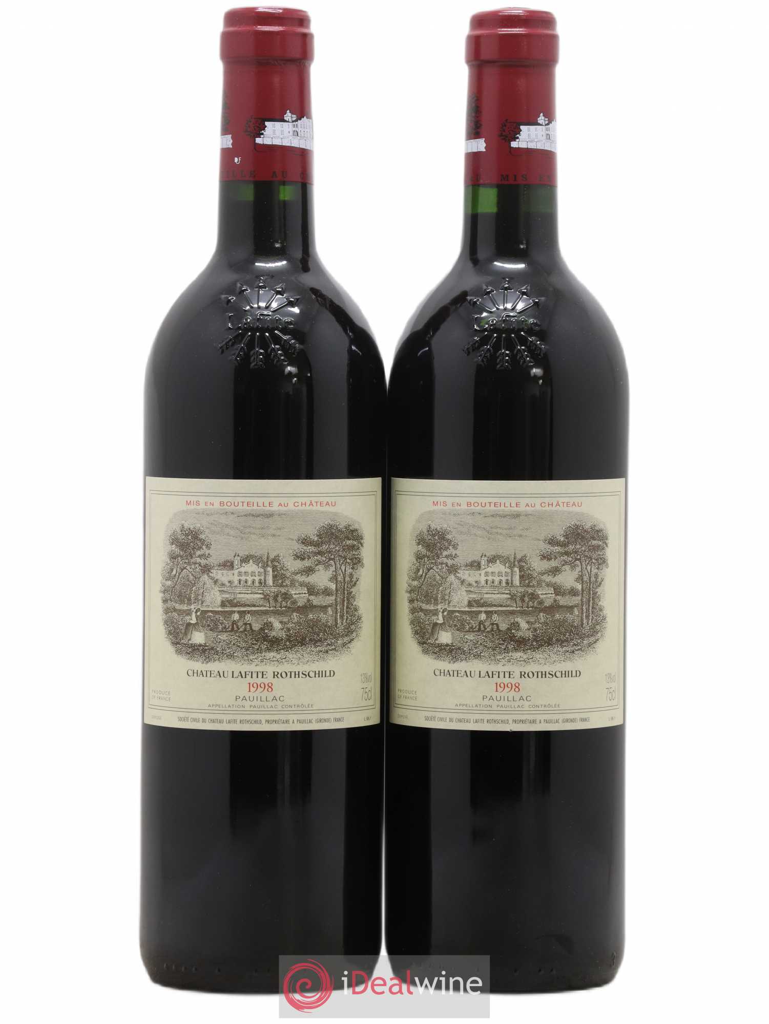 Château Lafite Rothschild 1er Grand Cru Classé 1998 - Lot de 2 bouteilles - 0