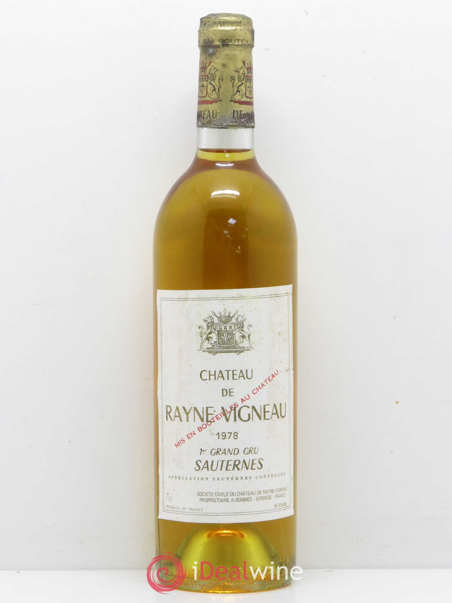 Château de Rayne Vigneau 1er Grand Cru Classé 1978 - Lotto di 1 bottiglia - 0