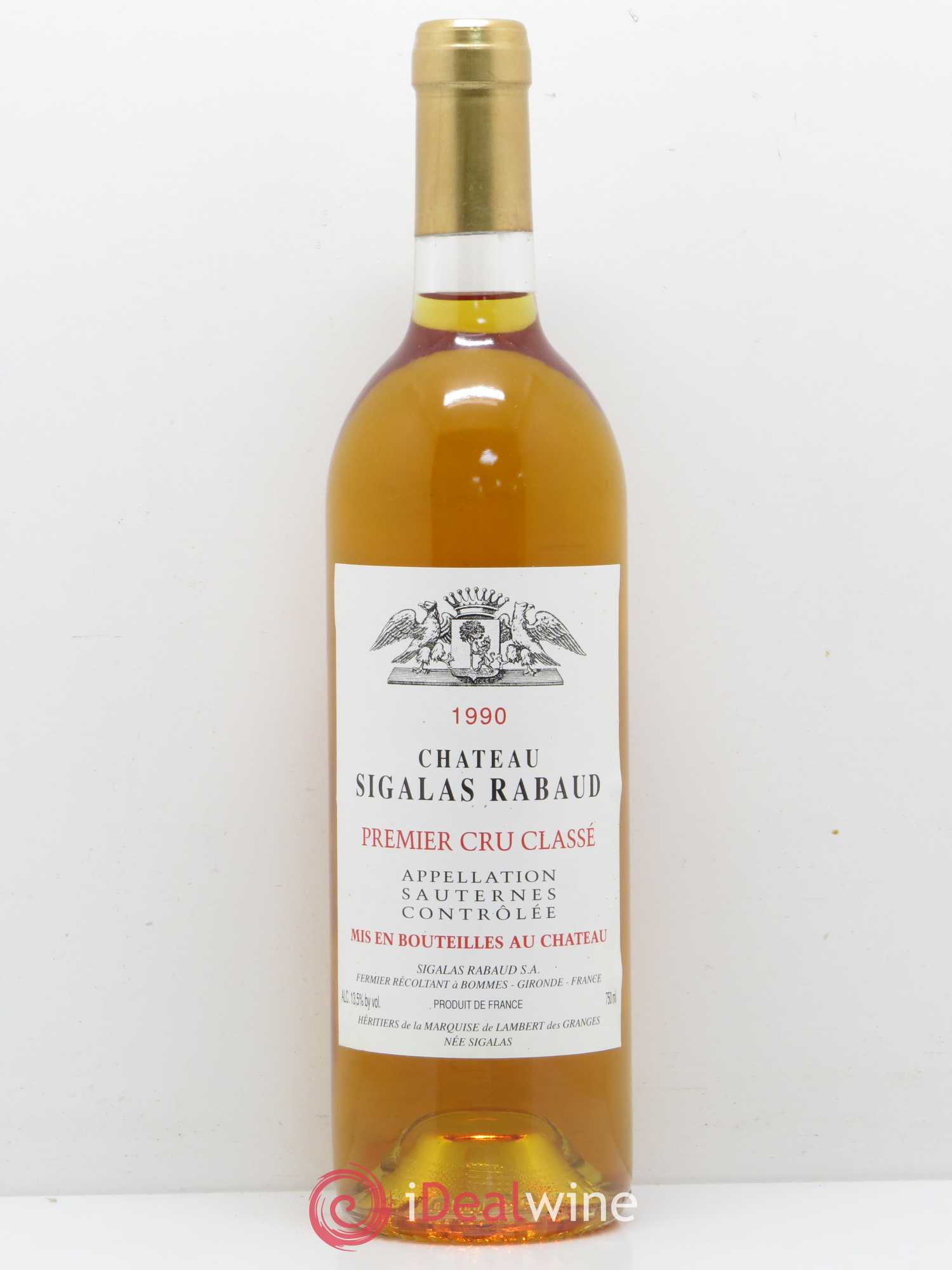 Château Sigalas Rabaud 1er Grand Cru Classé 1990 - Posten von 1 Flasche - 0