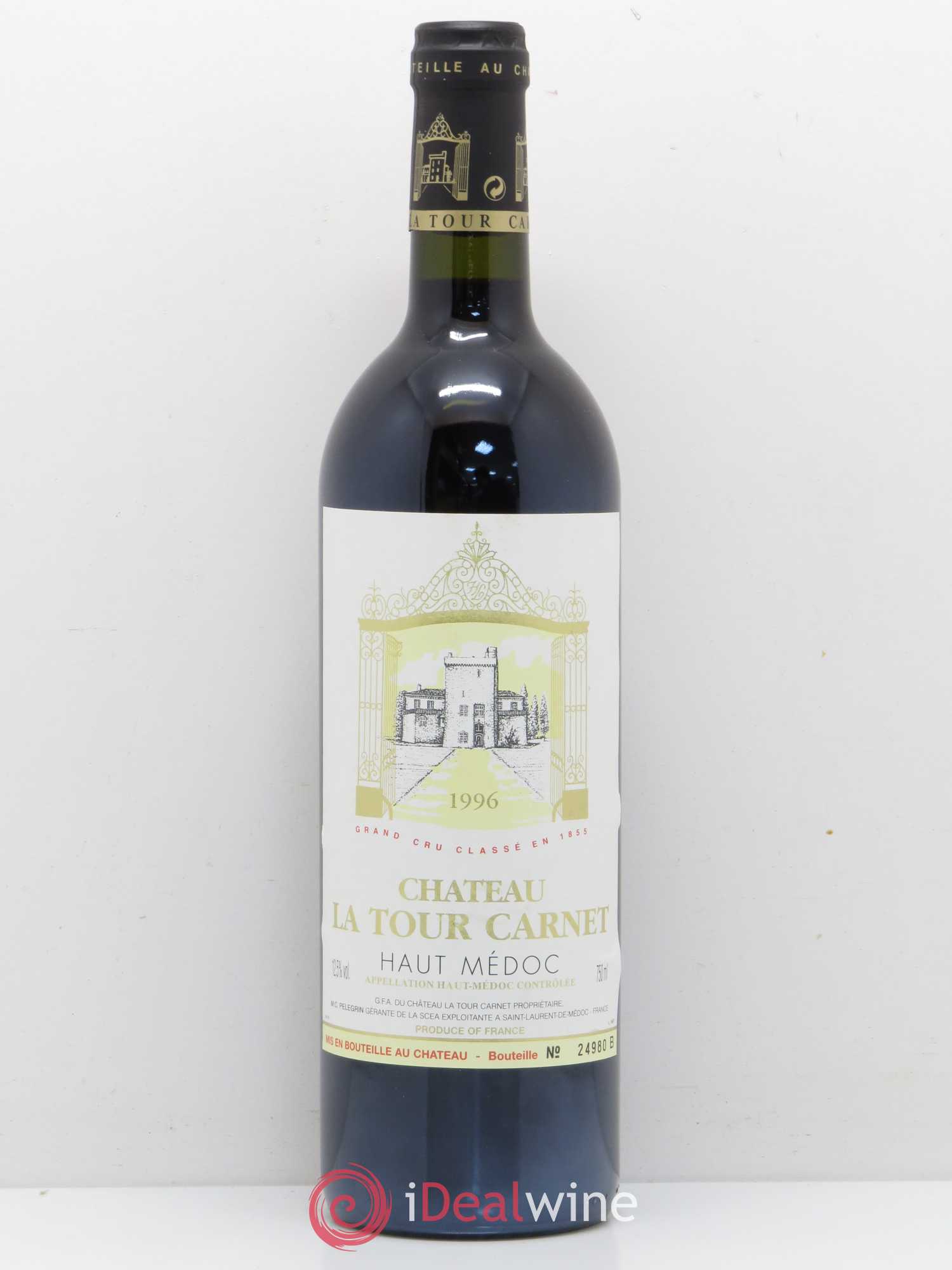 Château la Tour Carnet 4ème Grand Cru Classé 1996 - Lotto di 1 bottiglia - 0