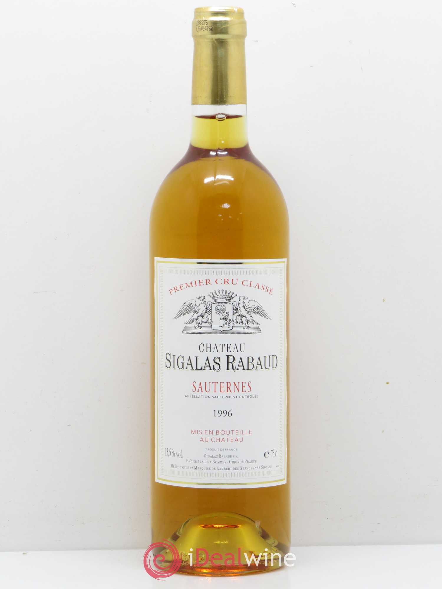Château Sigalas Rabaud 1er Grand Cru Classé 1996 - Lotto di 1 bottiglia - 0