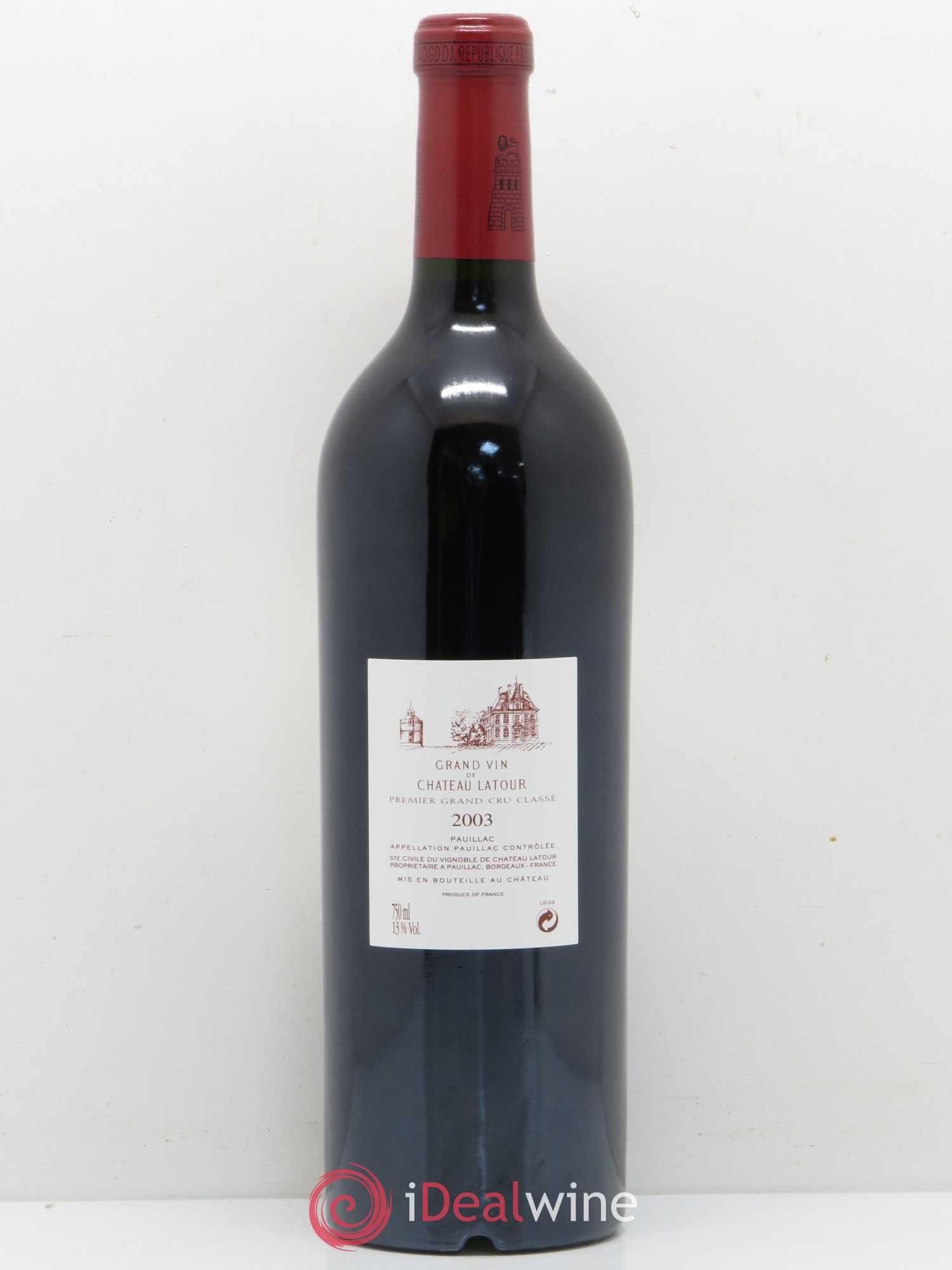Château Latour 1er Grand Cru Classé 2003 - Lot de 1 bouteille - 1