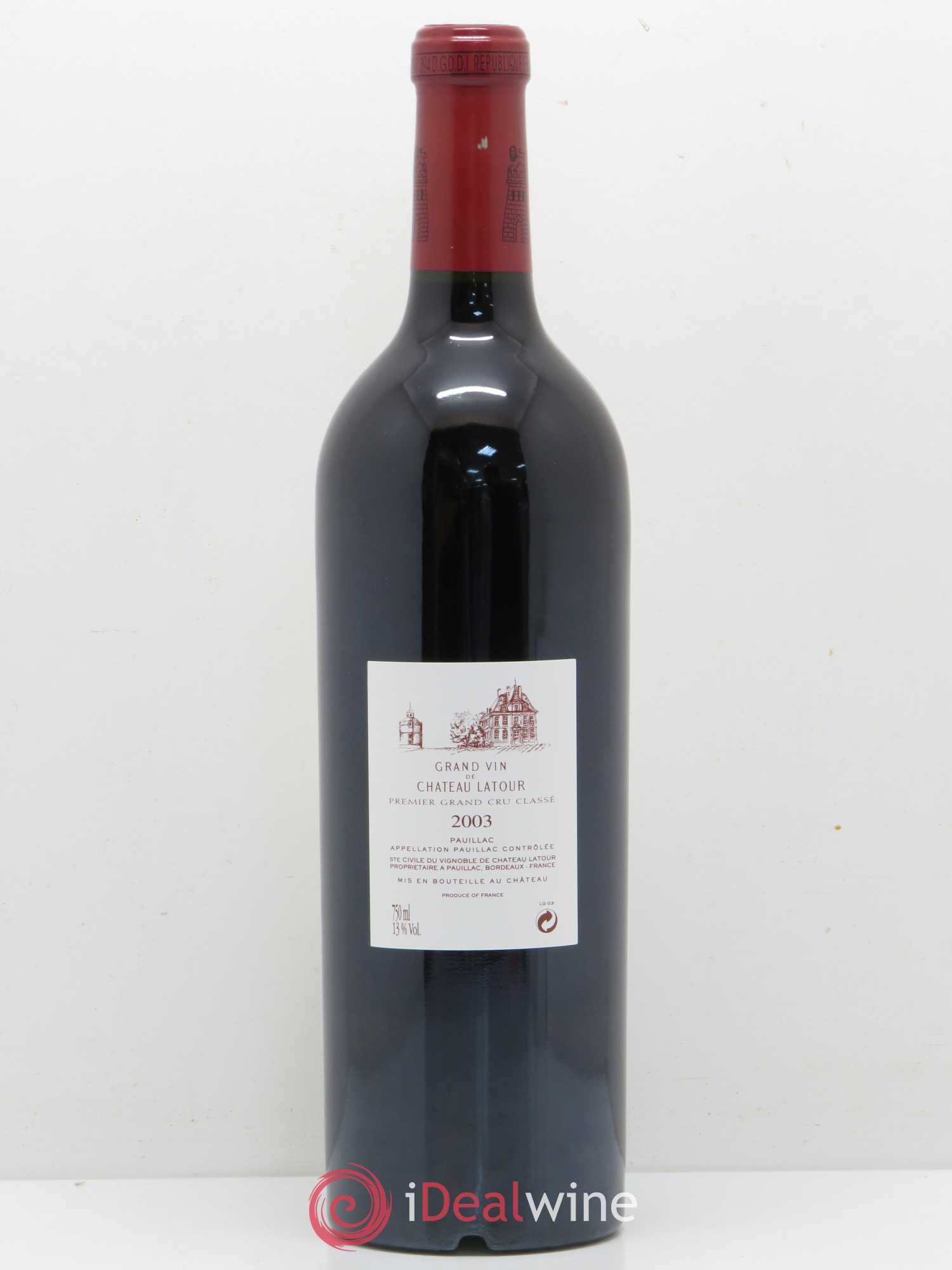Château Latour 1er Grand Cru Classé 2003 - Lot de 1 bouteille - 1
