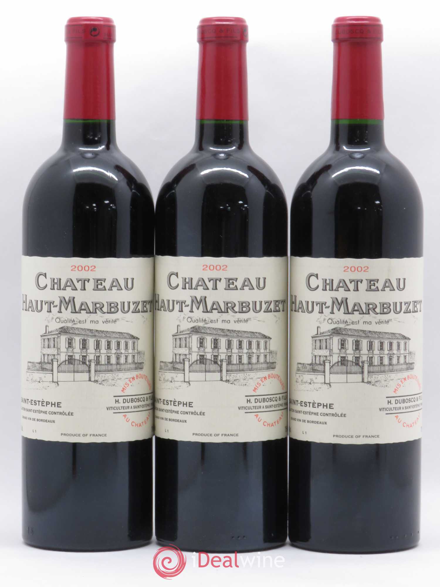 Château Haut Marbuzet 2002 - Lot de 3 bouteilles - 0