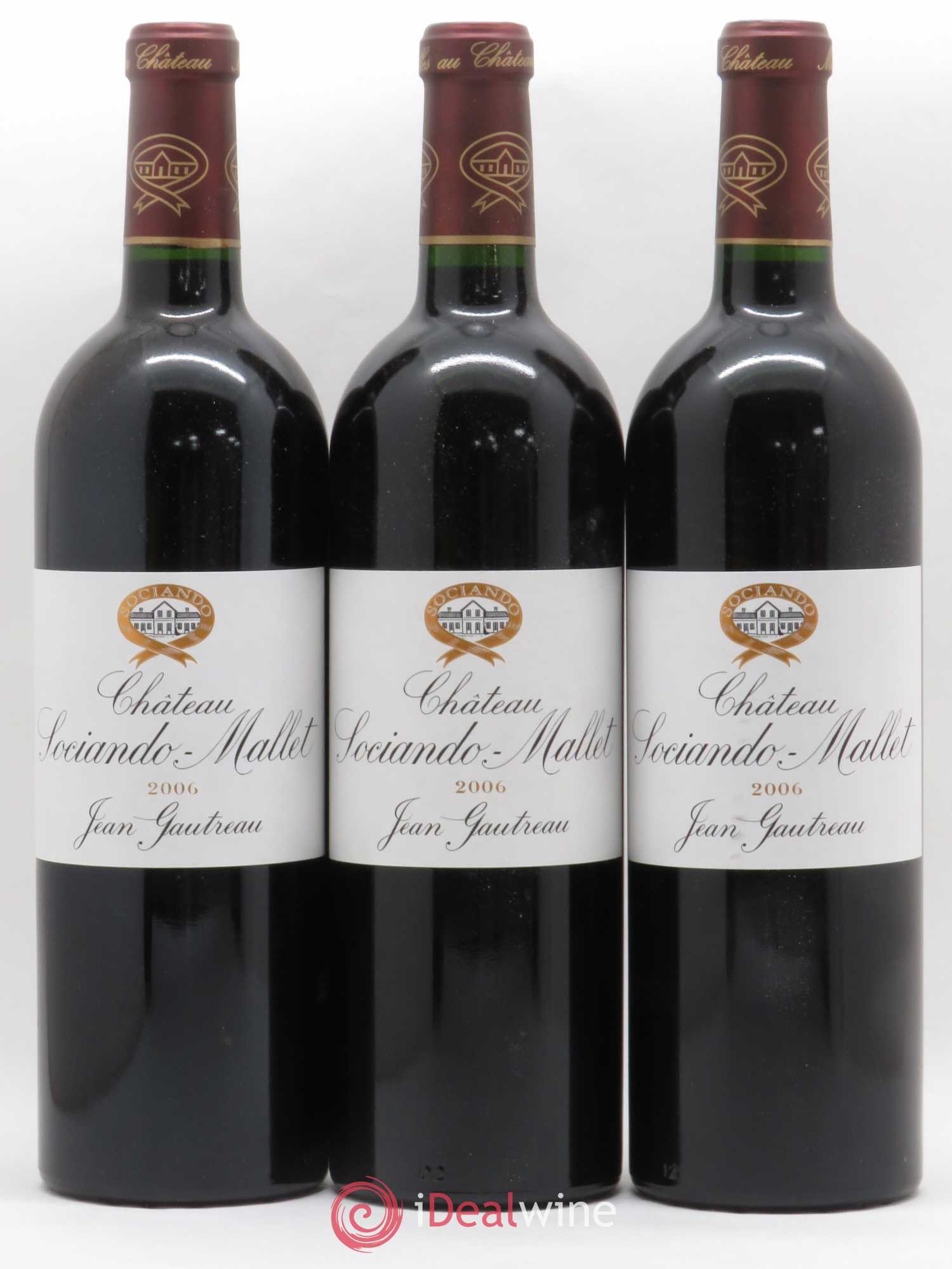 Château Sociando Mallet 2006 - Lot de 3 bouteilles - 0
