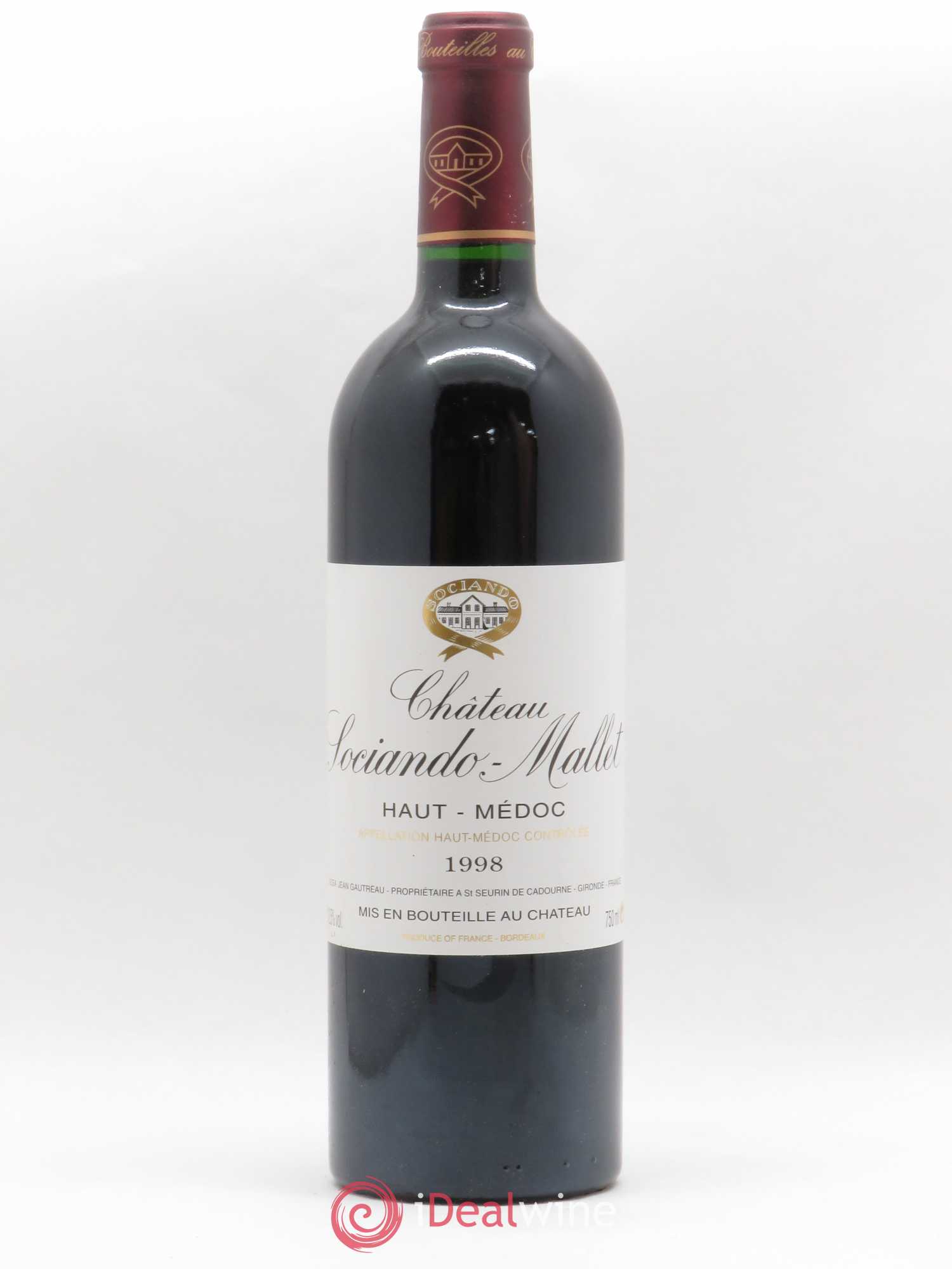 Château Sociando Mallet 1998 - Lot de 1 bouteille - 0