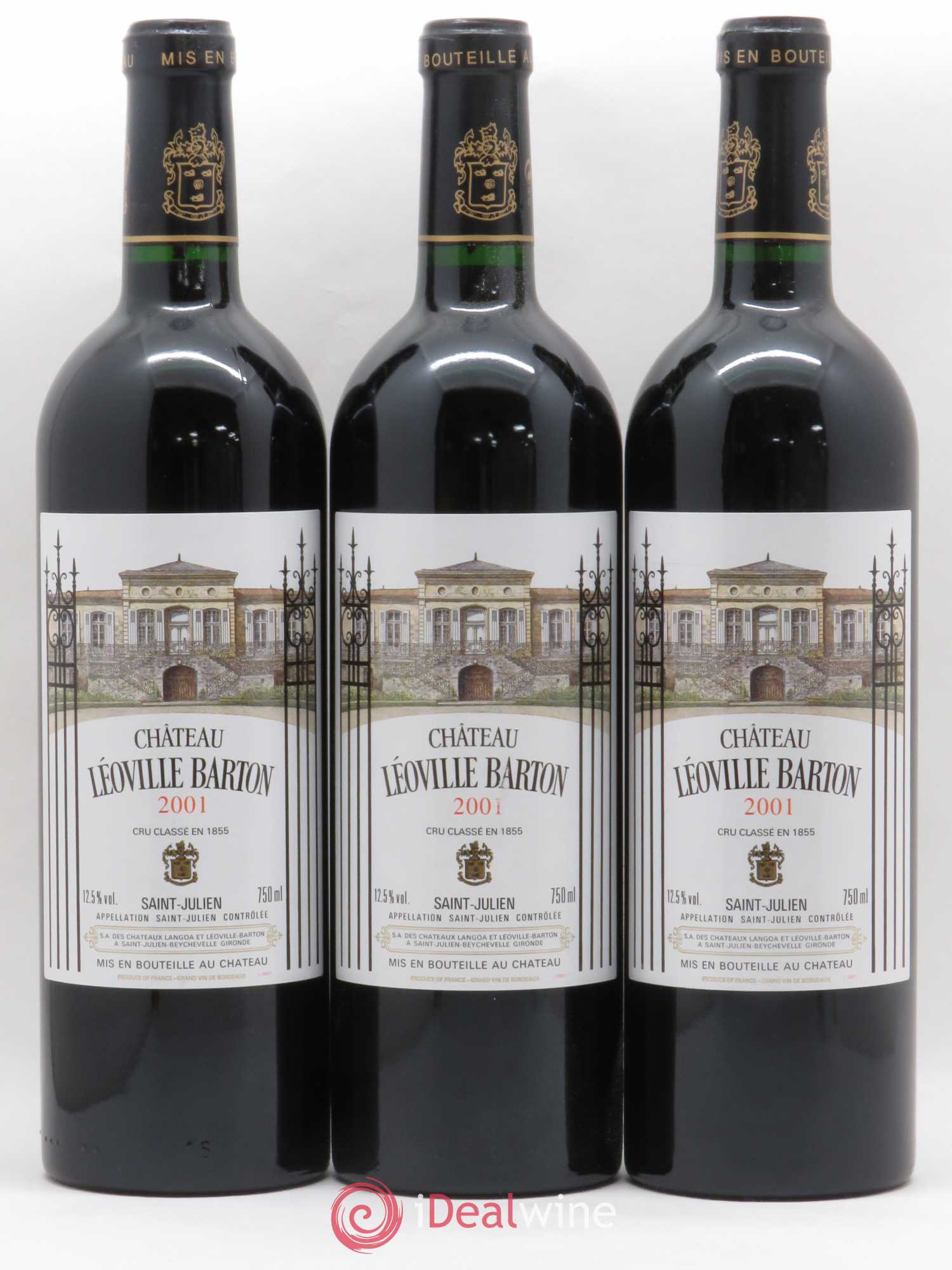 Château Léoville Barton 2ème Grand Cru Classé 2001 - Lot de 3 bouteilles - 0