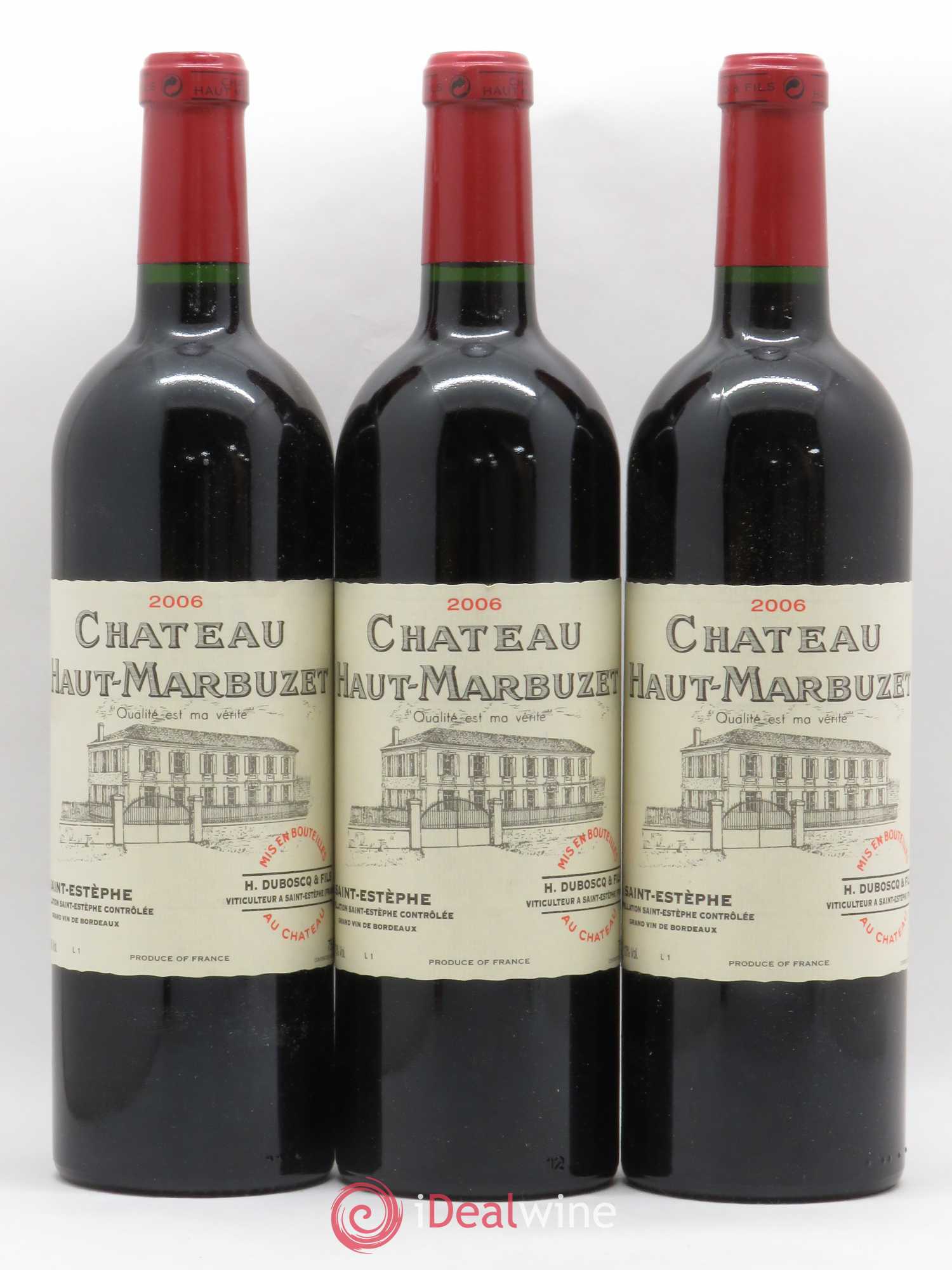 Château Haut Marbuzet 2006 - Lot de 3 bouteilles - 0