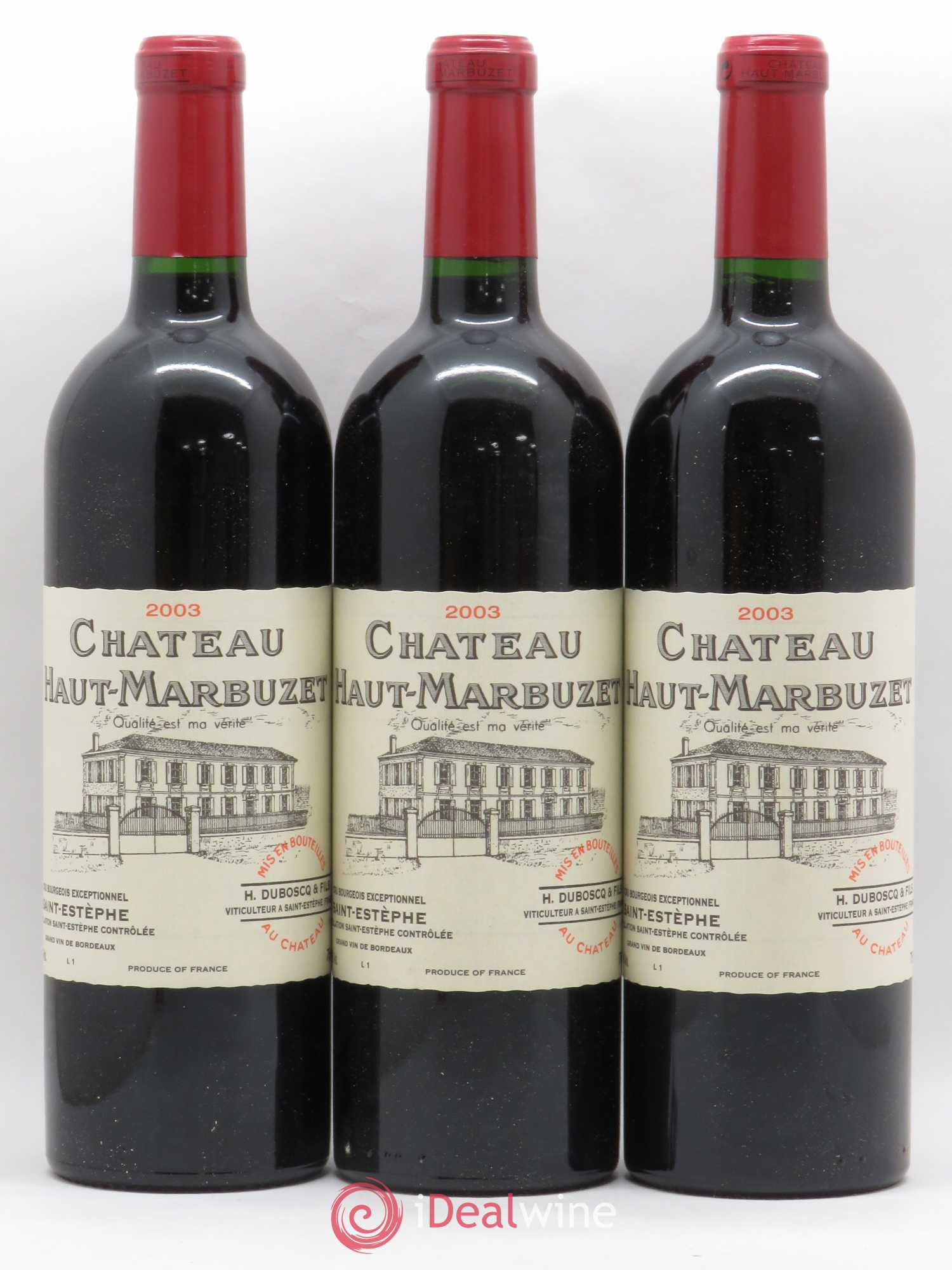 Château Haut Marbuzet 2003 - Lot de 3 bouteilles - 0