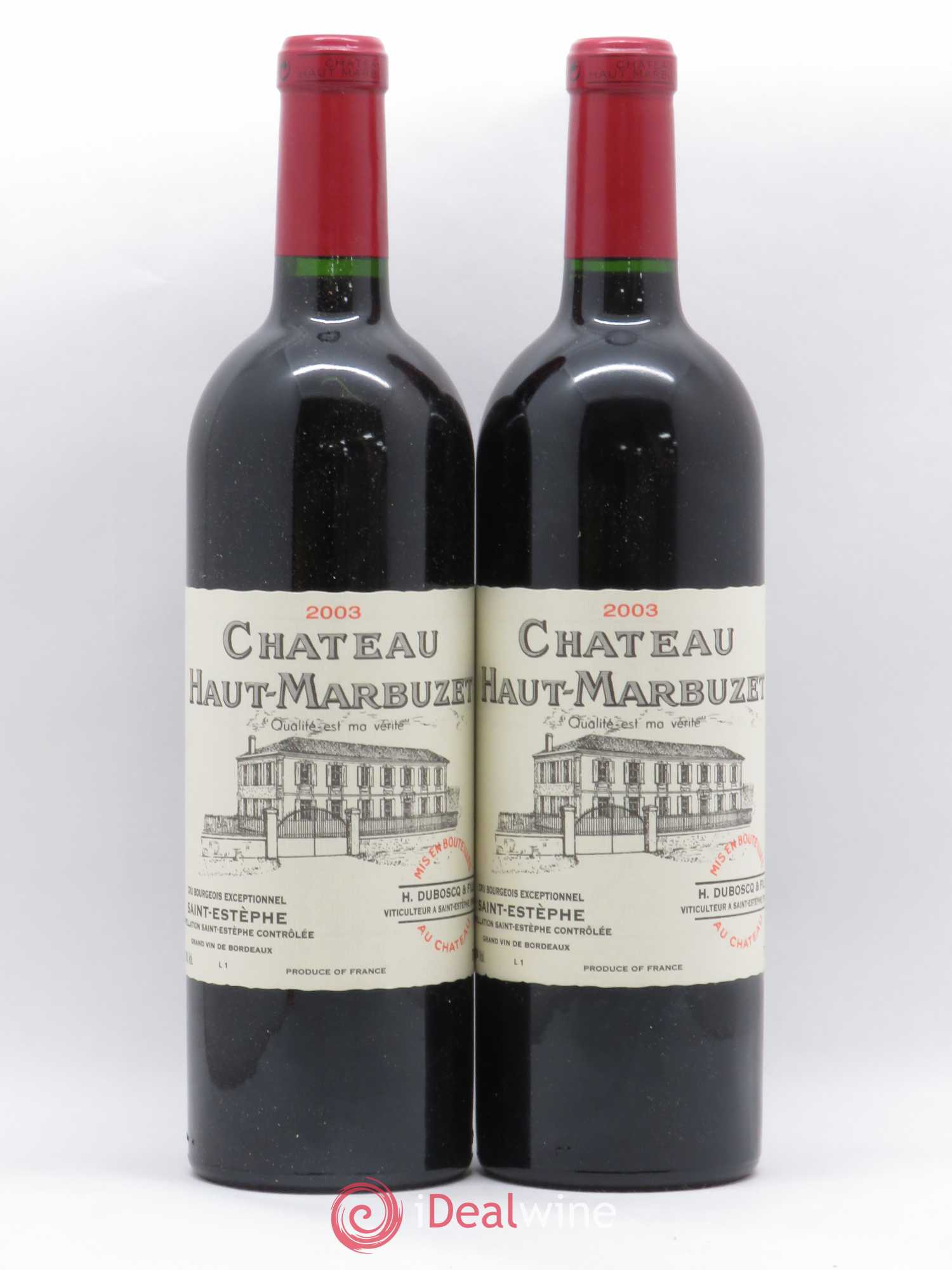 Château Haut Marbuzet 2003 - Lot de 2 bouteilles - 0